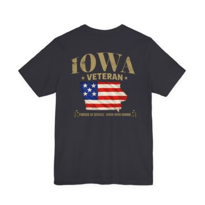 Iowa Veteran T-Shirt — American Flag Map Military Tribute Tee