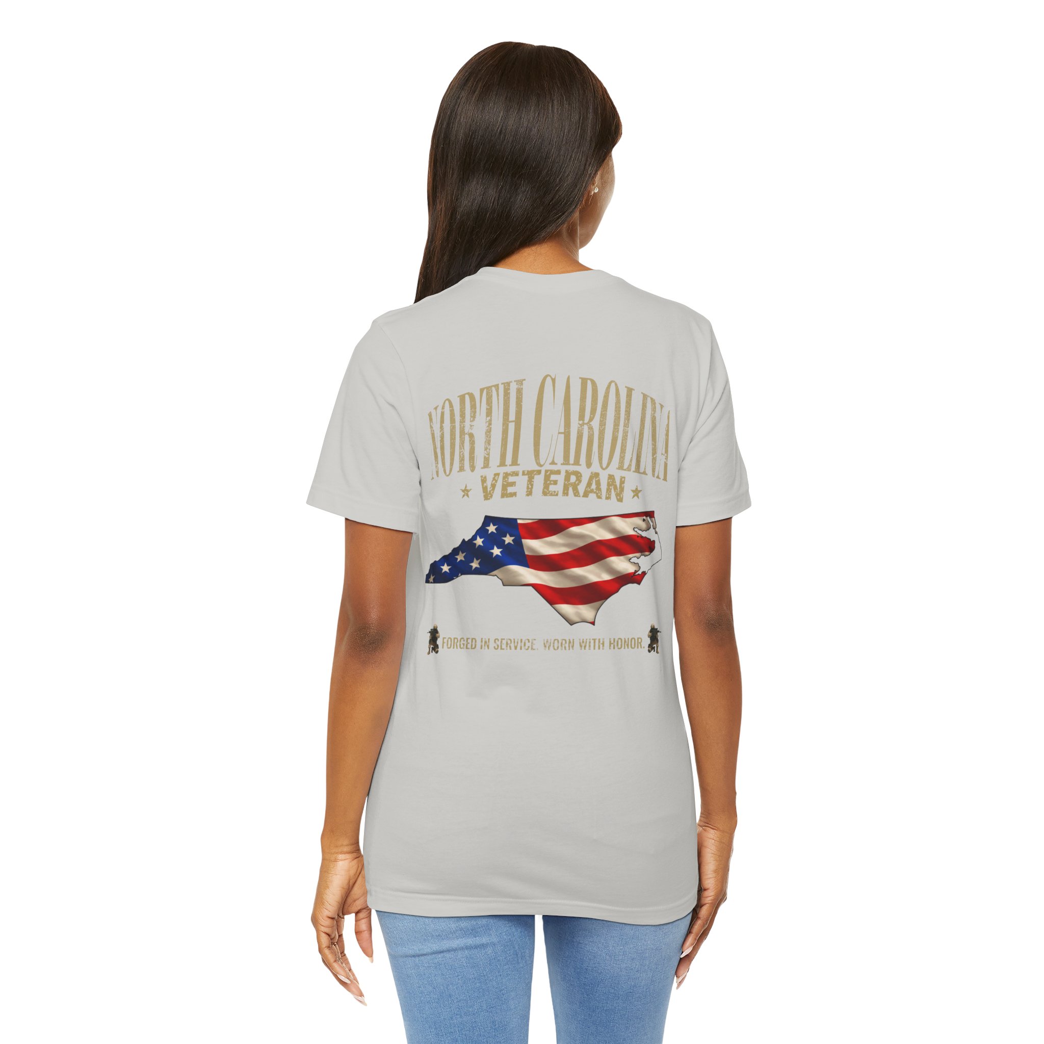 North Carolina Veteran T-Shirt — American Flag Map Military Tribute Tee - Image 20