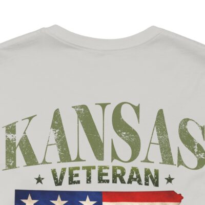 Kansas Veteran T-Shirt — American Flag Map Military Tribute Tee