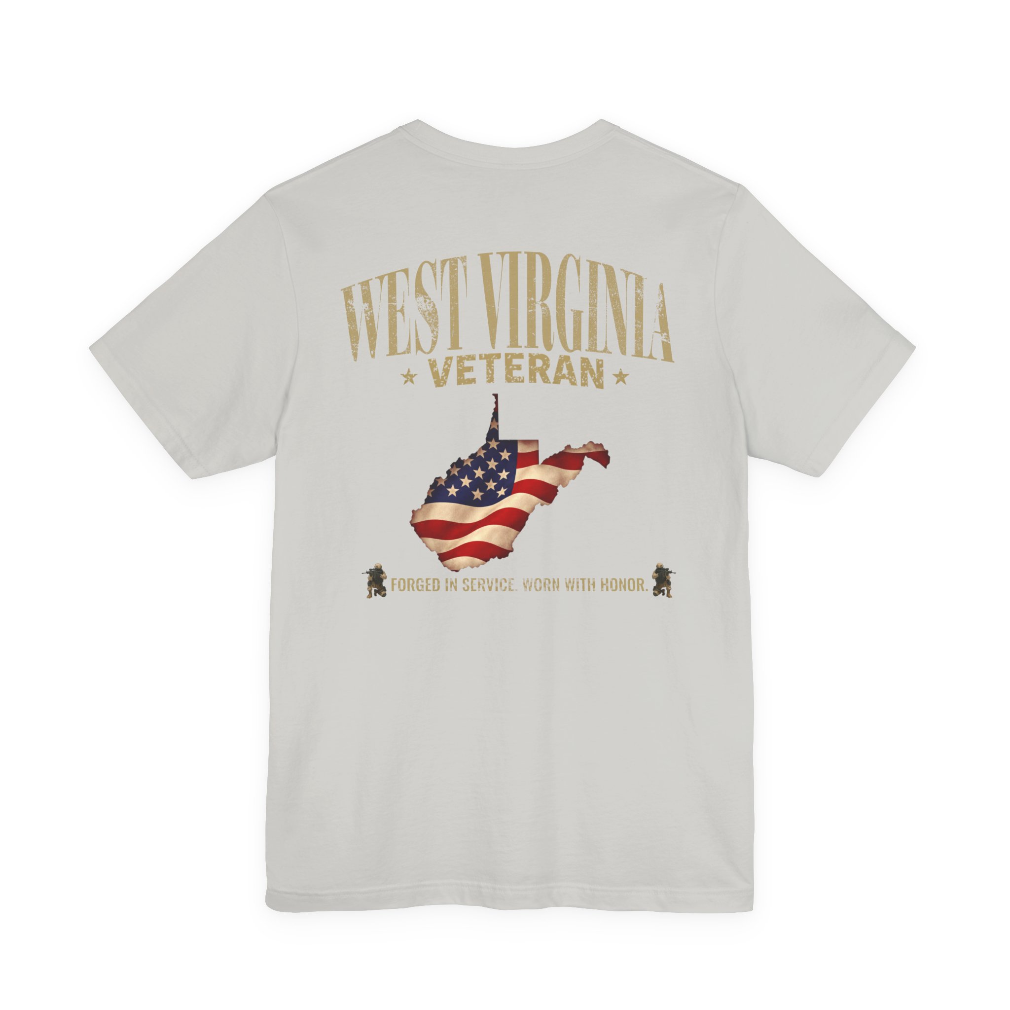 West Virginia Veteran T-Shirt — American Flag Map Military Tribute Tee - Image 13
