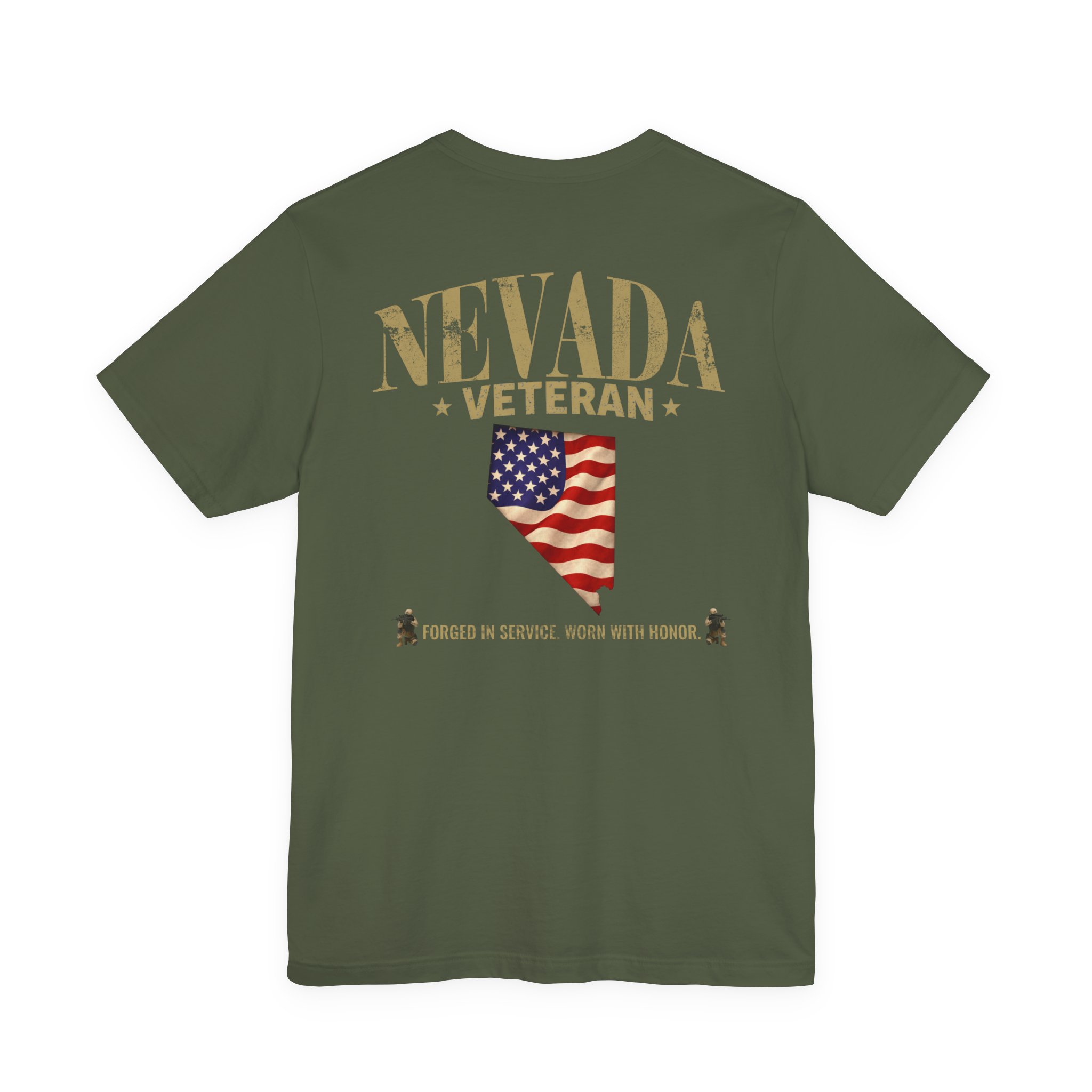 Nevada Veteran T-Shirt — American Flag Alaska Map Military Tribute Tee - Image 41