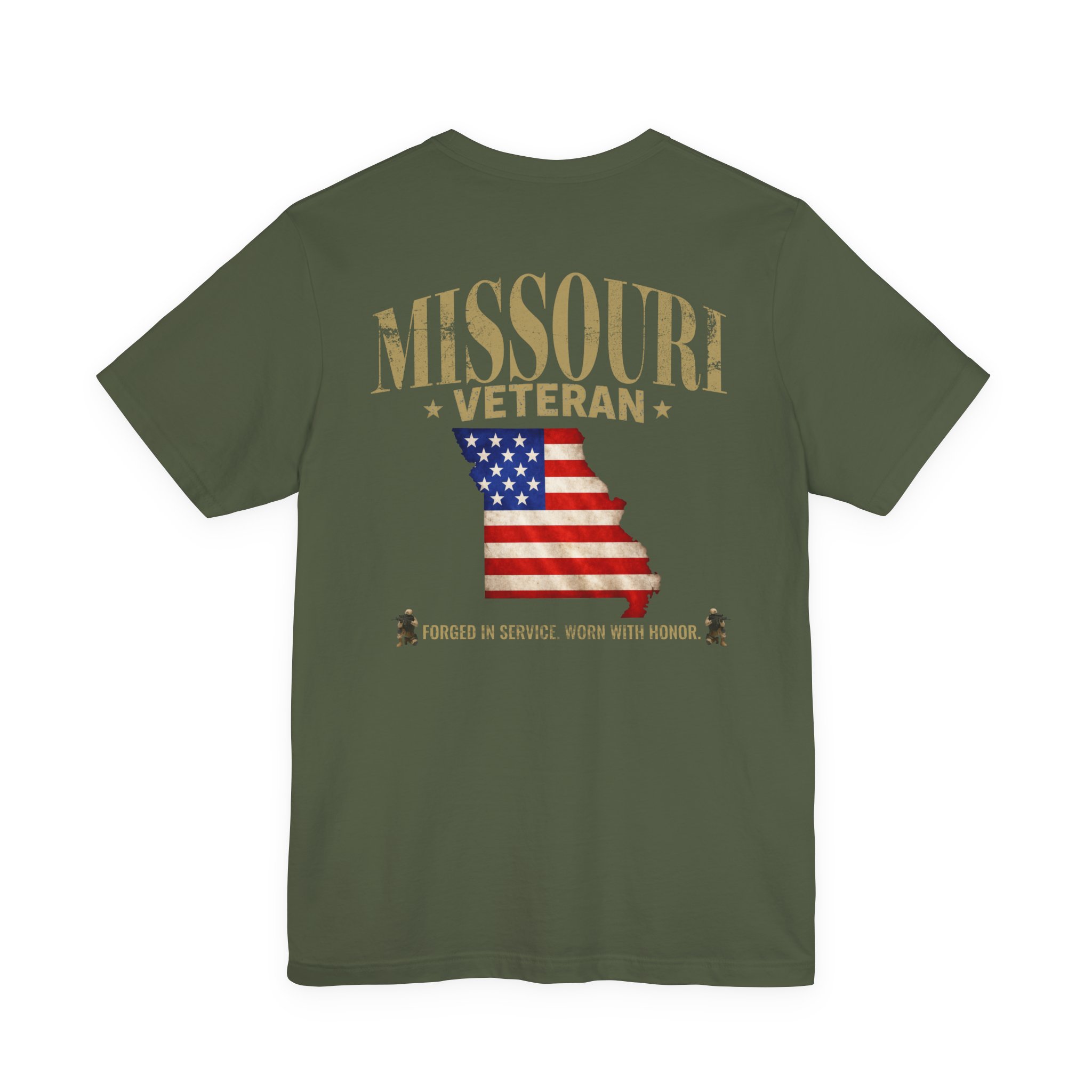 Missouri Veteran T-Shirt — American Flag Map Military Tribute Tee - Image 37
