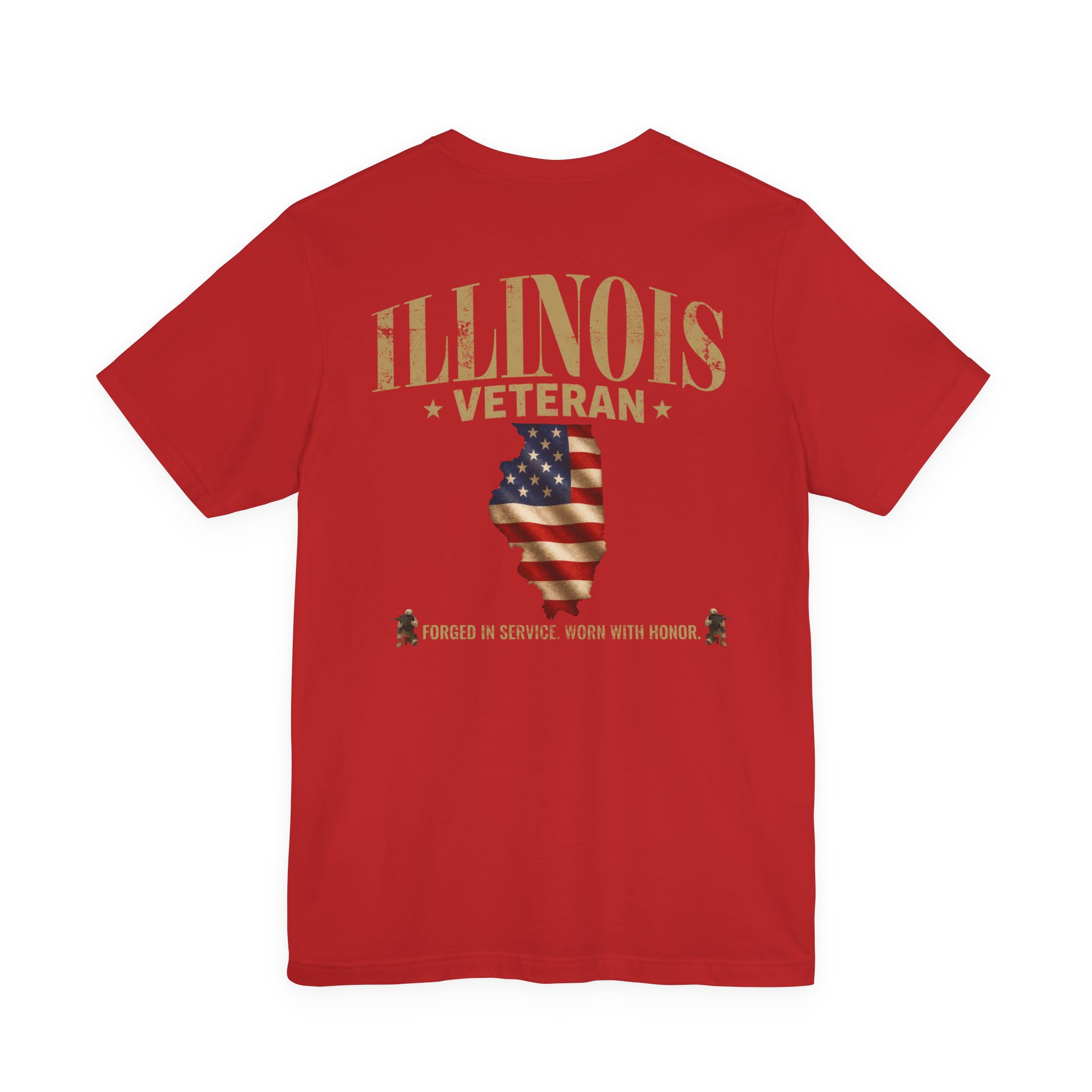 Illinois Veteran T-Shirt — American Flag Alaska Map Military Tribute Tee - Image 8