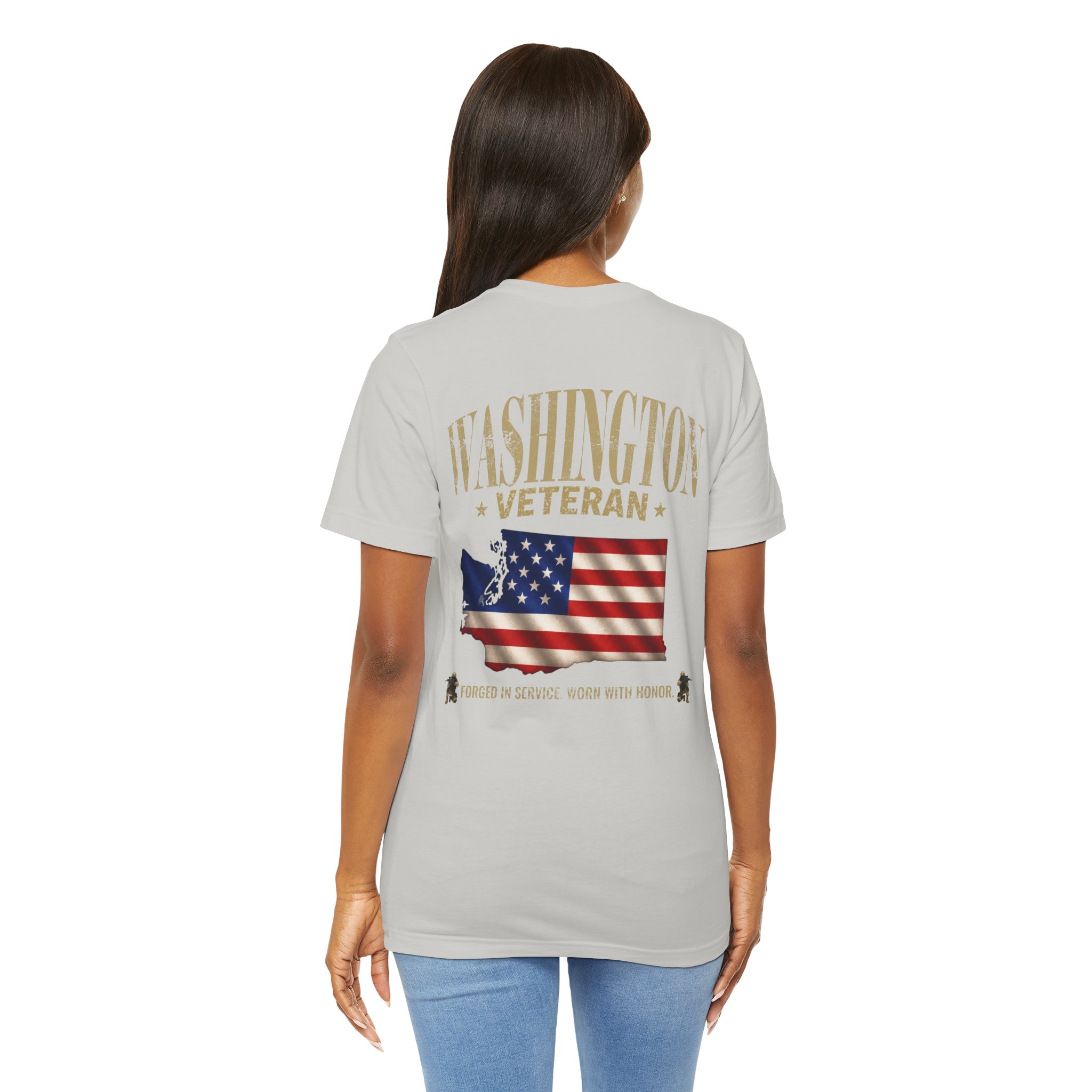 Washington Veteran T-Shirt — American Flag Map Military Tribute Tee - Image 10