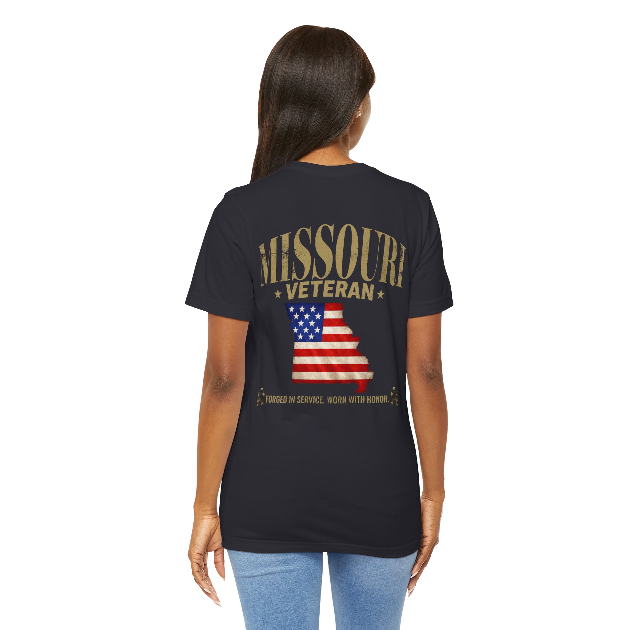 Missouri Veteran T-Shirt — American Flag Map Military Tribute Tee - Image 35