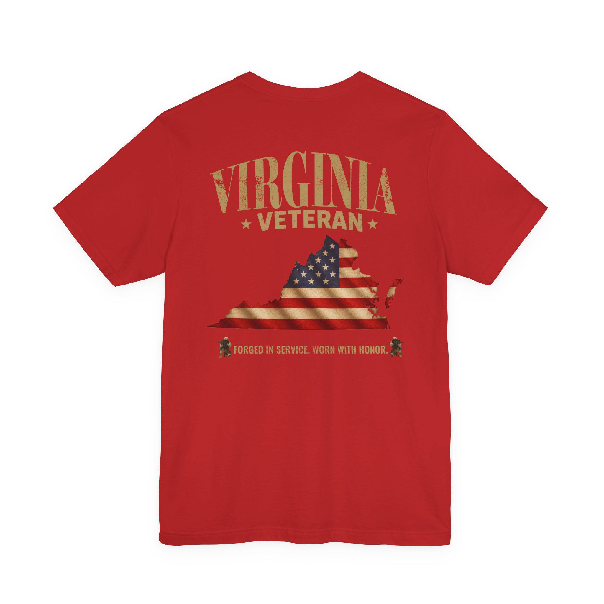 Virginia Veteran T-Shirt — American Flag Map Military Tribute Tee - Image 37