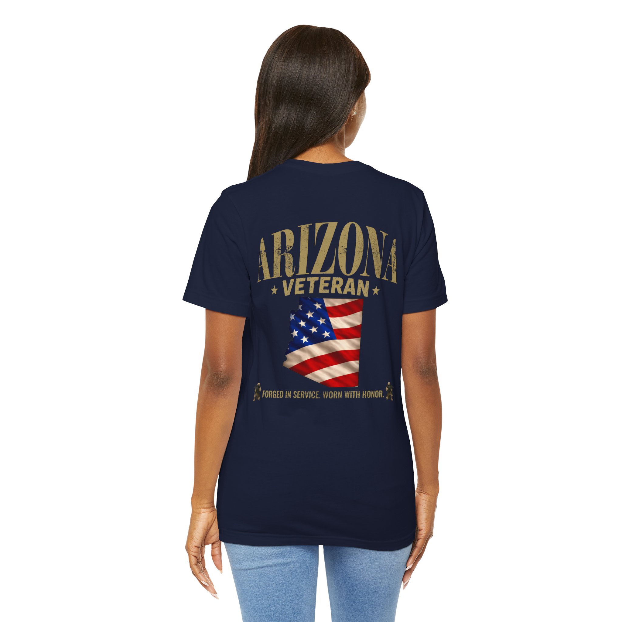 Arizona Veteran T-Shirt — American Flag Map Military Tribute Tee - Image 5