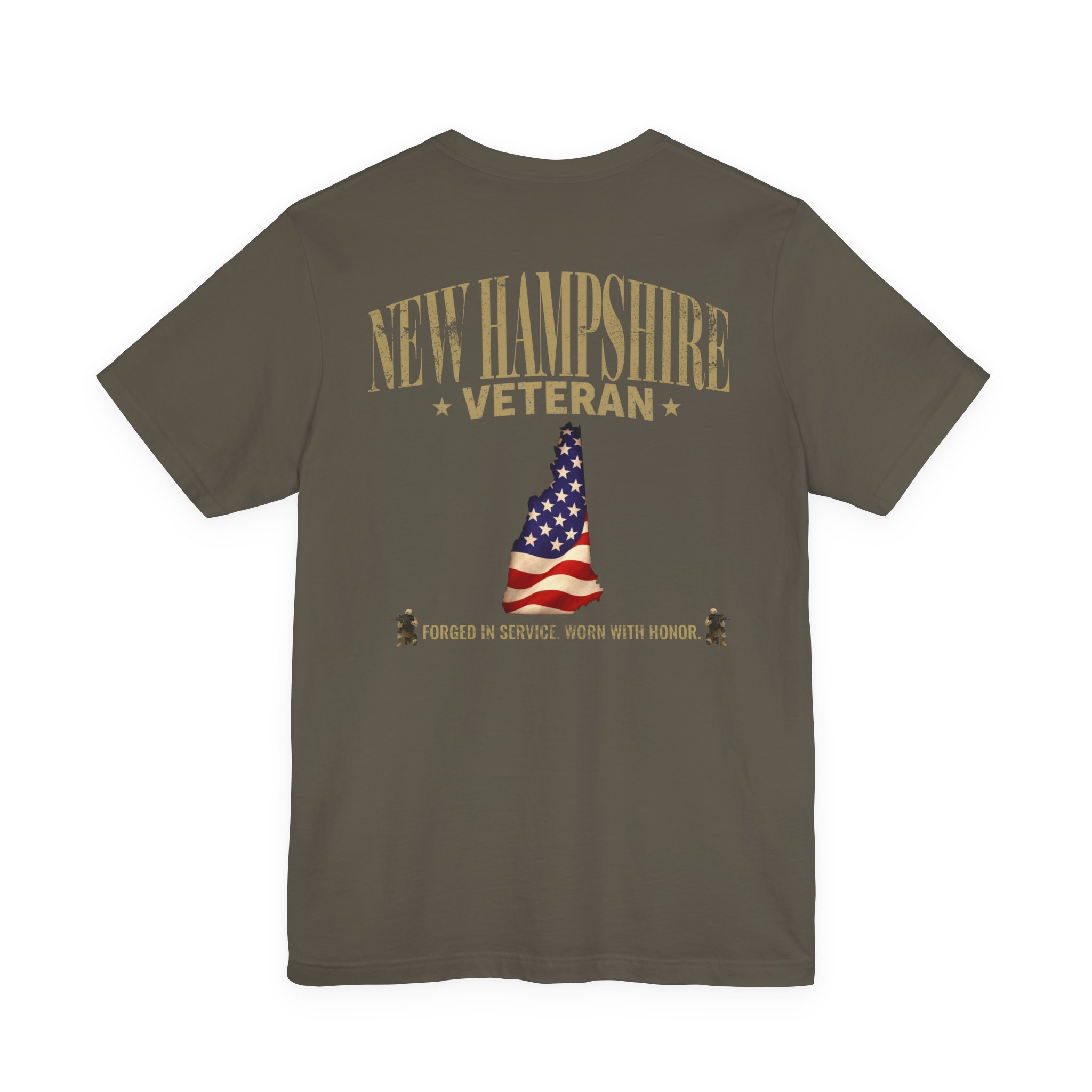 New Hampshire Veteran T-Shirt — American Flag Map Military Tribute Tee - Image 27