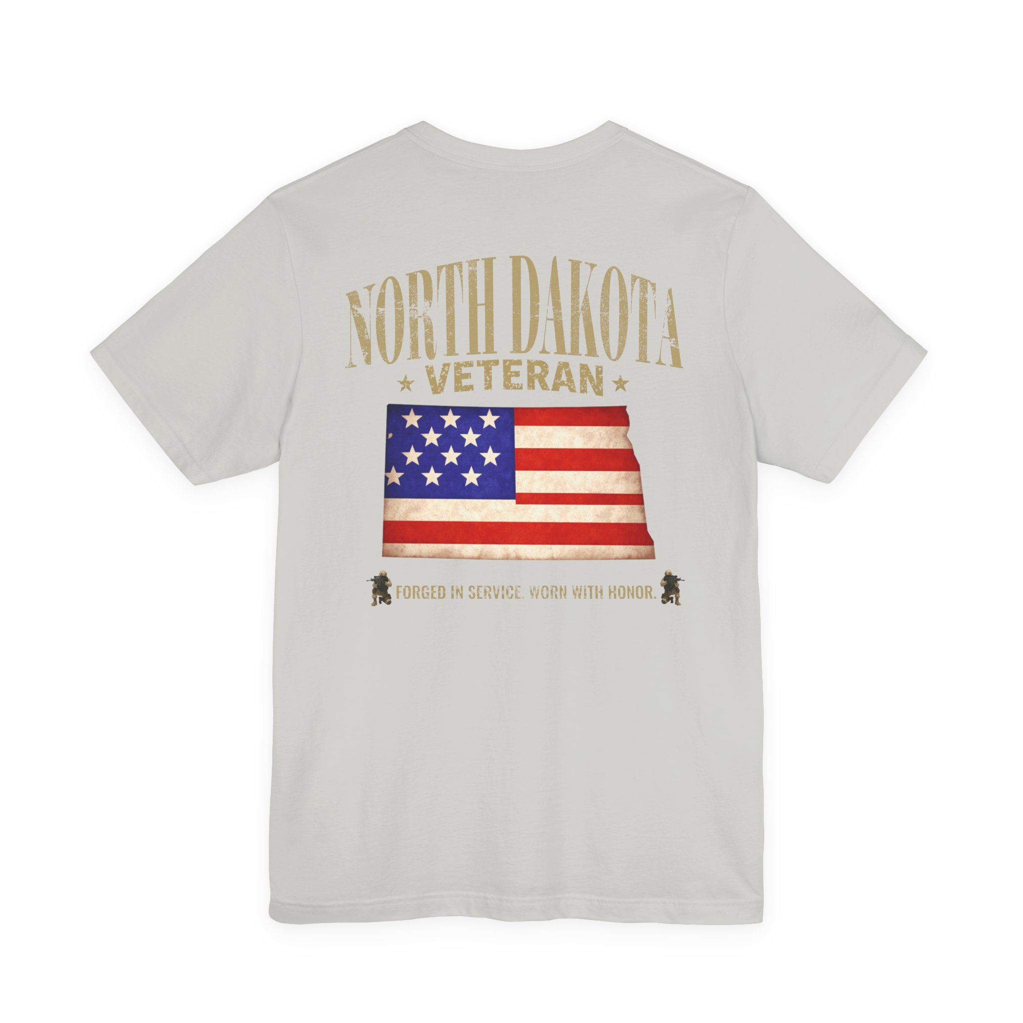 North Dakota Veteran T-Shirt — American Flag Map Military Tribute Tee - Image 22