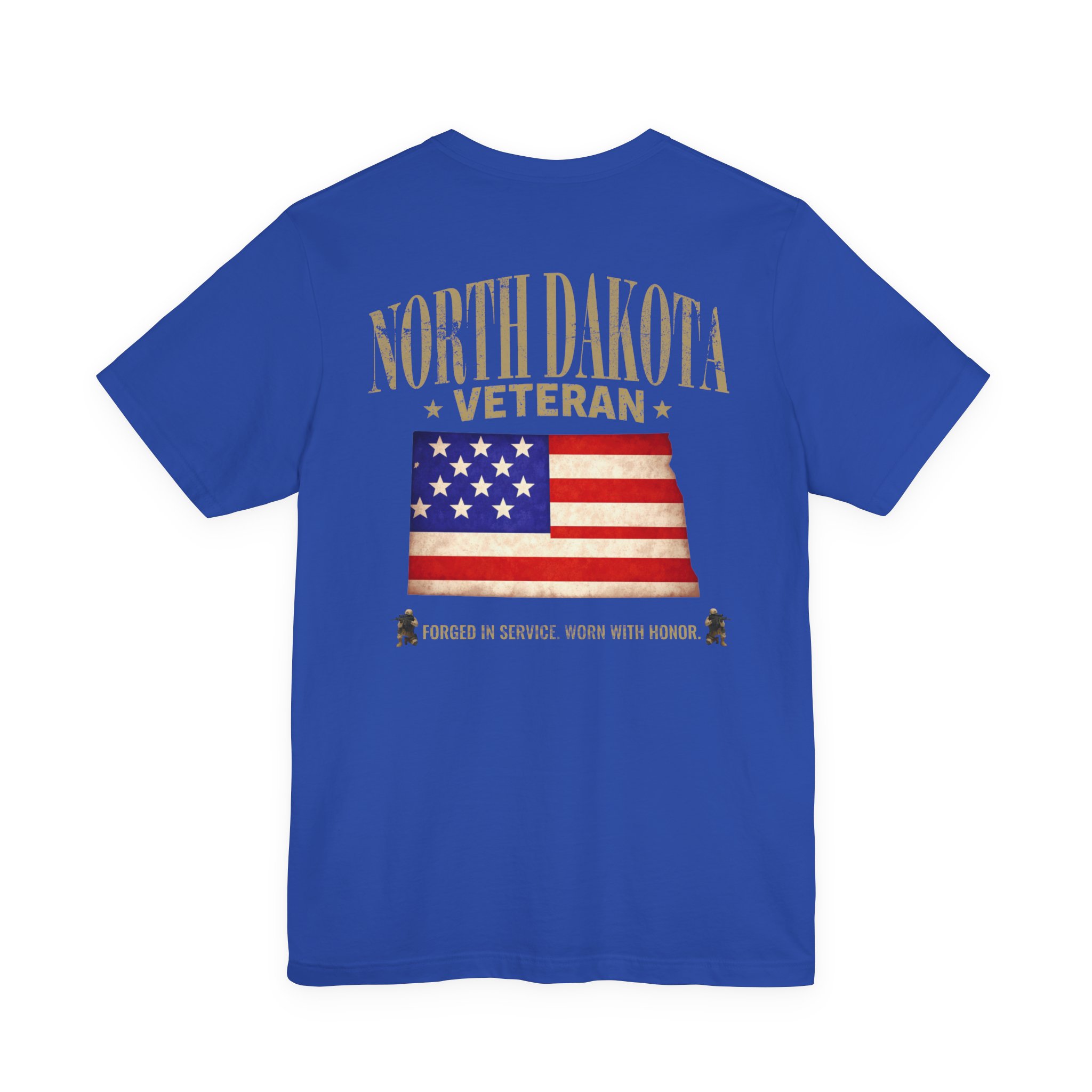 North Dakota Veteran T-Shirt — American Flag Map Military Tribute Tee - Image 34