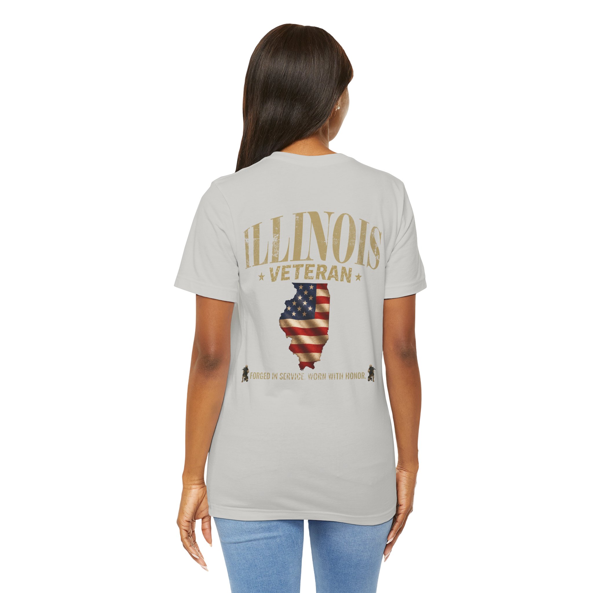Illinois Veteran T-Shirt — American Flag Alaska Map Military Tribute Tee - Image 20