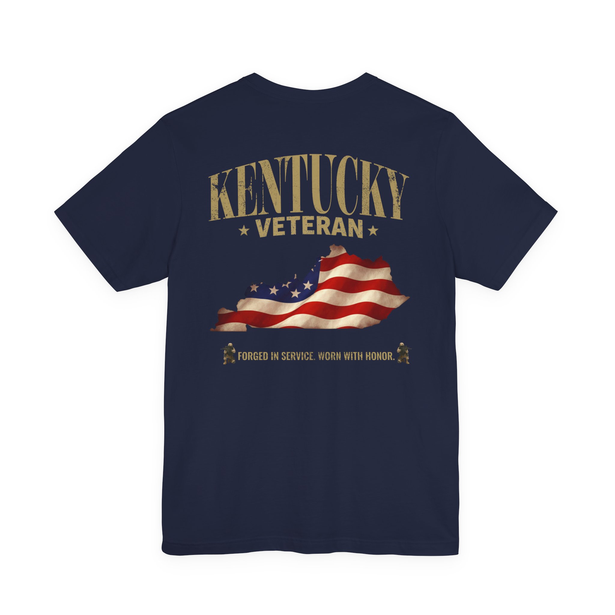 Kentucky Veteran T-Shirt — American Flag Map Military Tribute Tee - Image 13