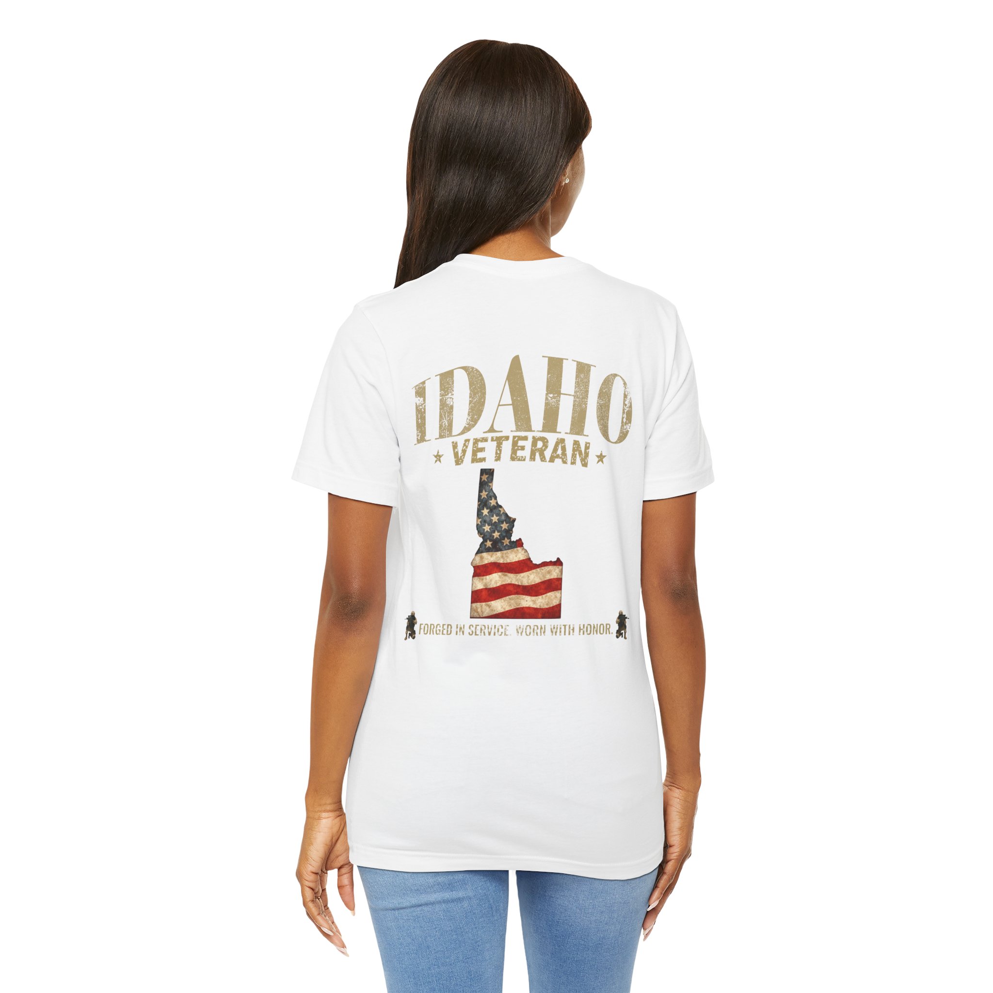 Idaho Veteran T-Shirt — American Flag Map Military Tribute Tee - Image 15
