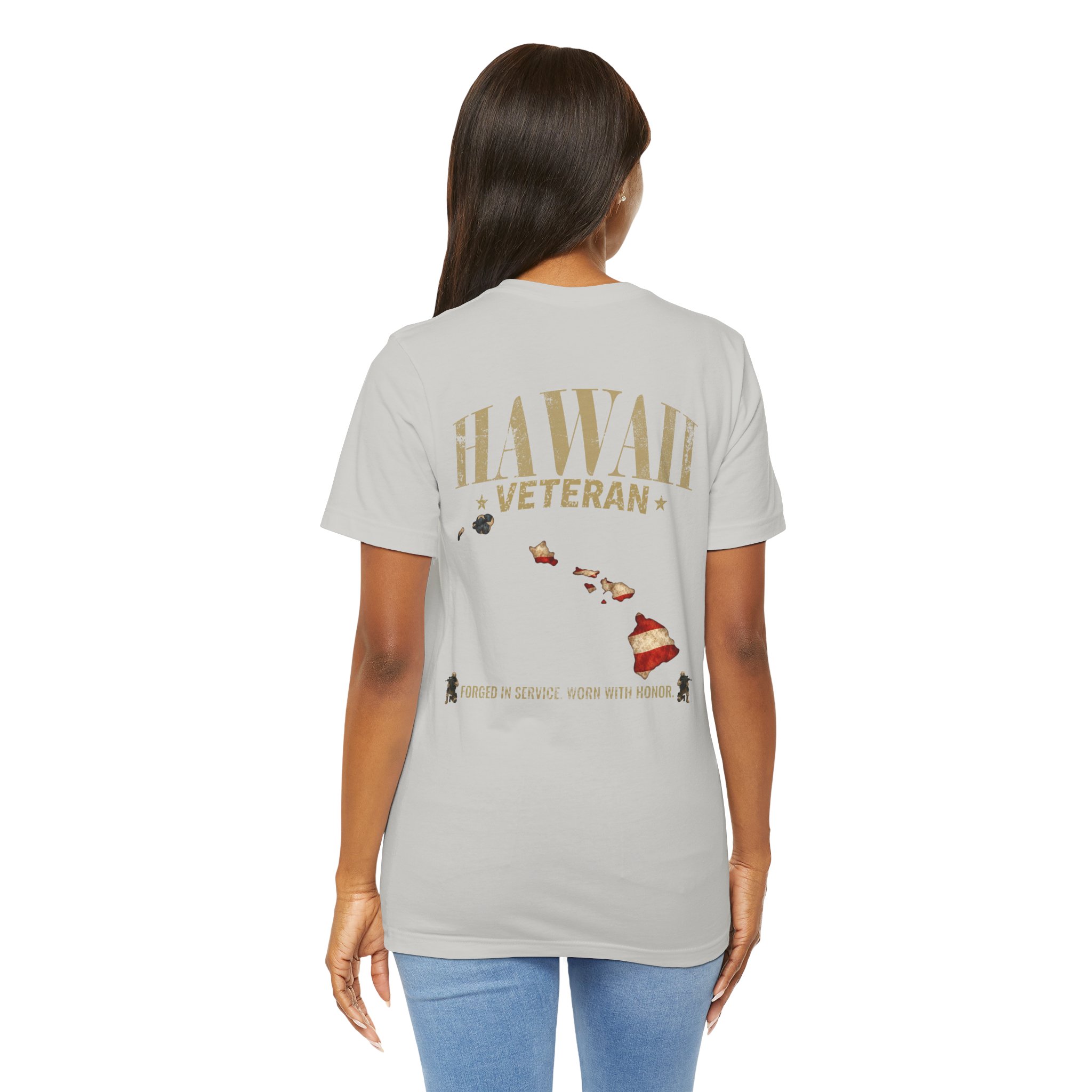 Hawaii Veteran T-Shirt — American Flag Map Military Tribute Tee - Image 20