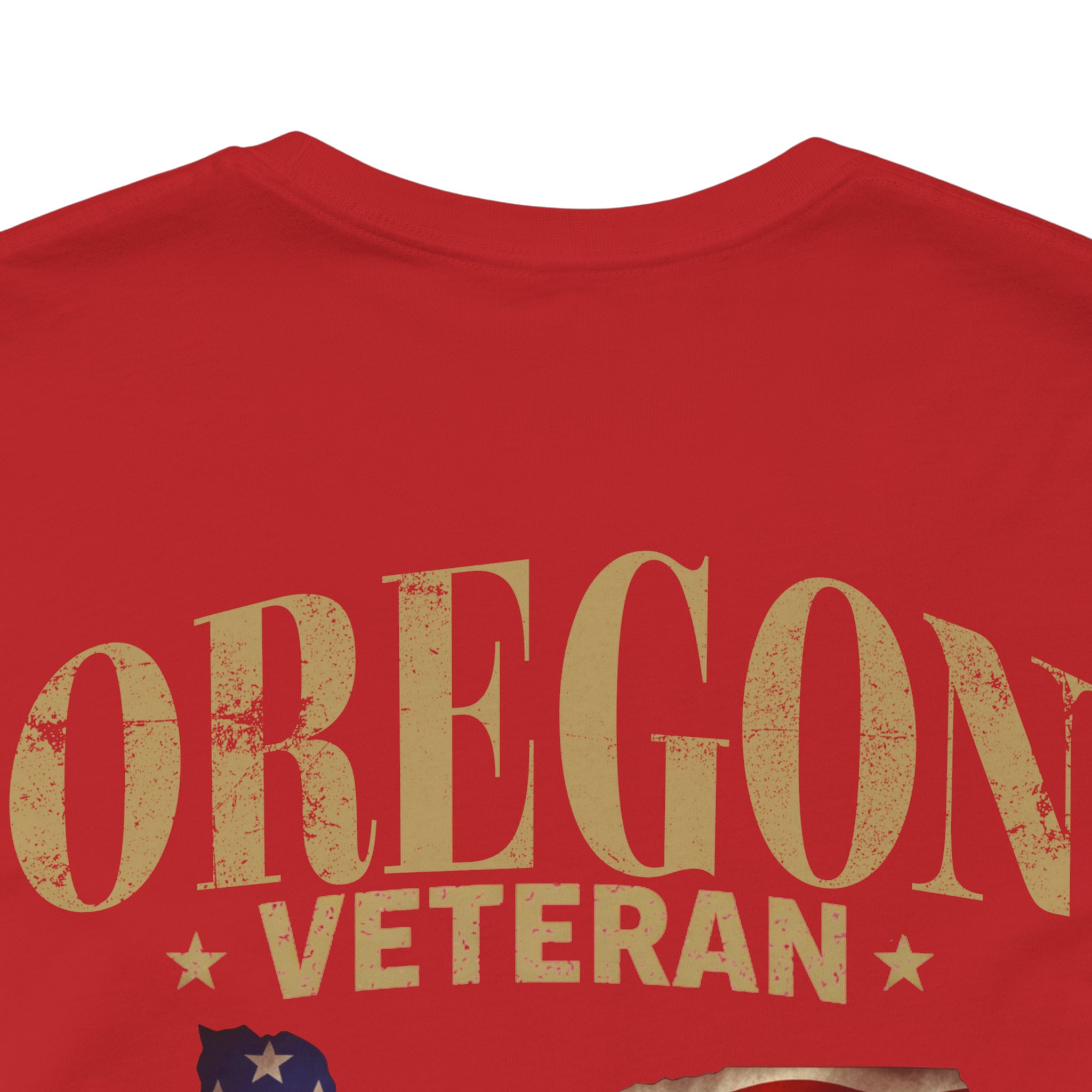 Oregon Veteran T-Shirt — American Flag Map Military Tribute Tee