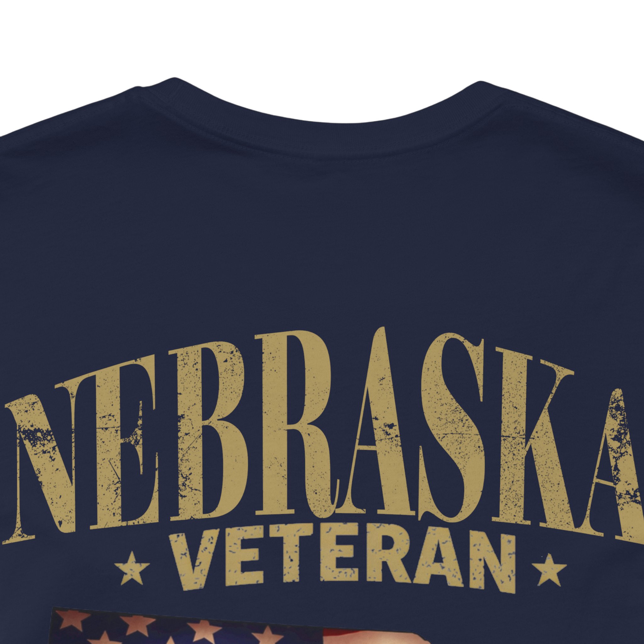 Nebraska Veteran T-Shirt — American Flag Map Military Tribute Tee - Image 16