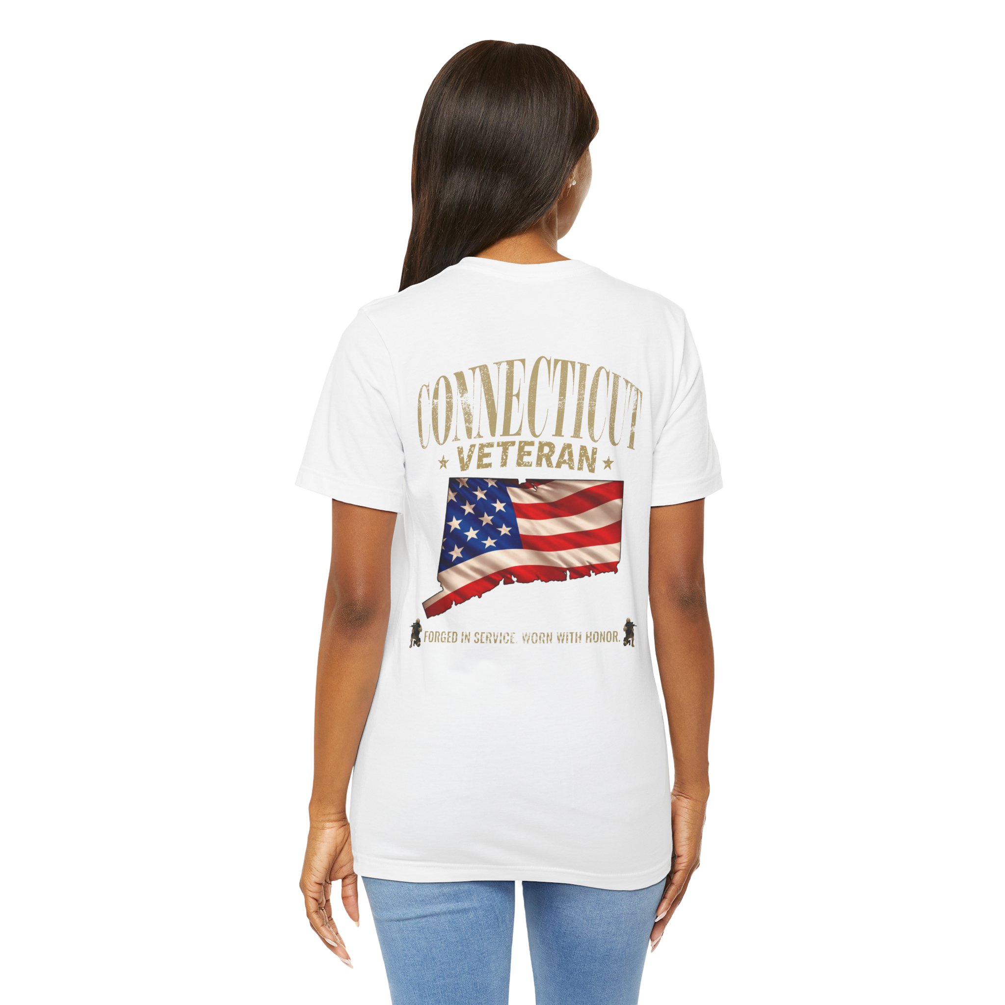 Connecticut Veteran T-Shirt — American Flag Alaska Map Military Tribute Tee - Image 10