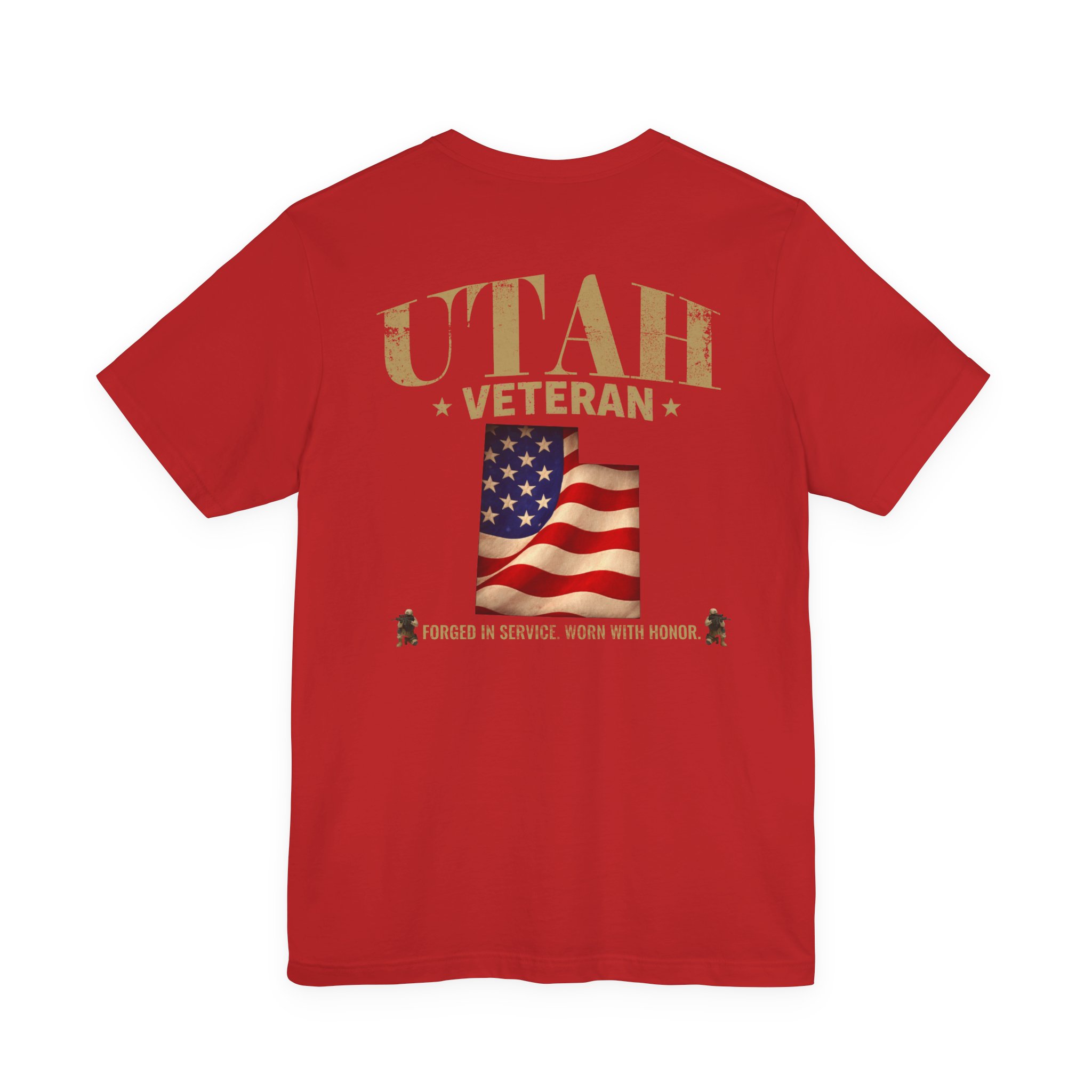 Utah Veteran T-Shirt — American Flag Map Military Tribute Tee - Image 8