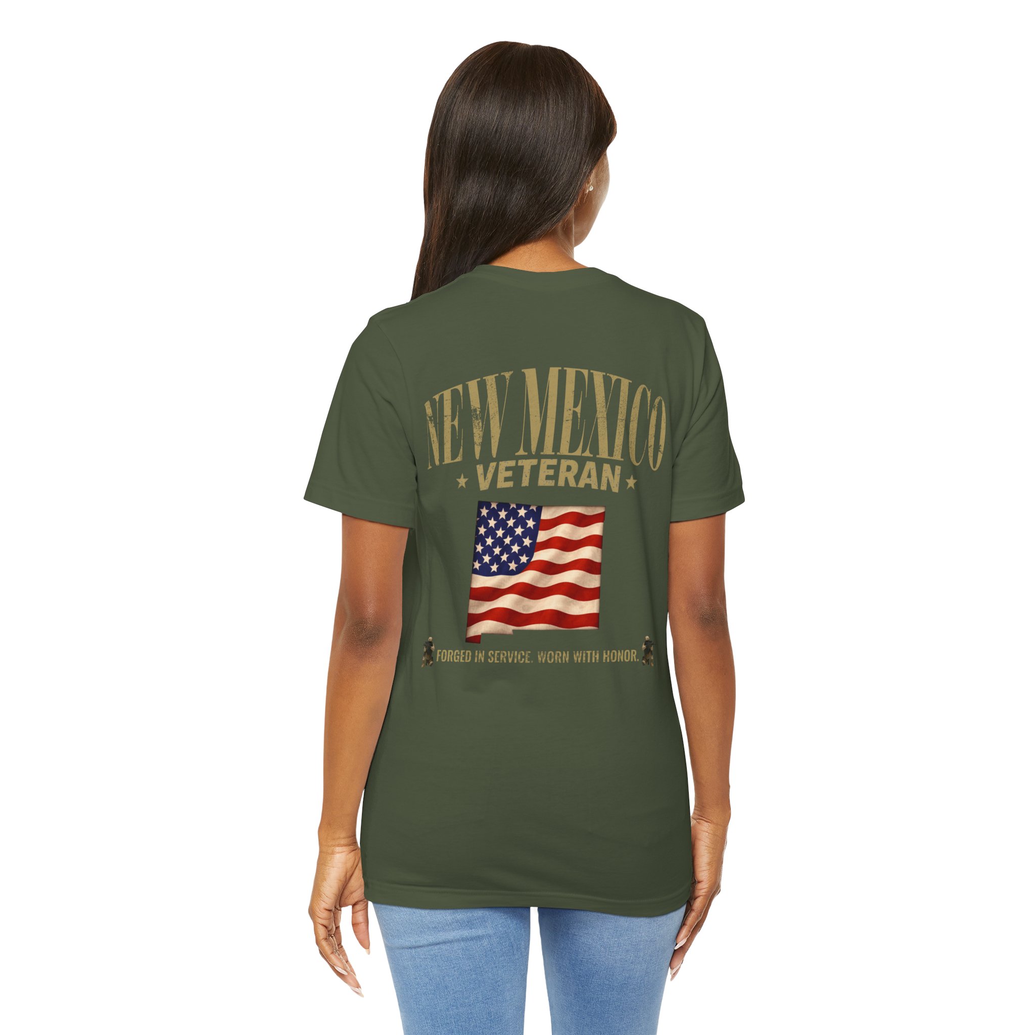New Mexico Veteran T-Shirt — American Flag Map Military Tribute Tee - Image 28