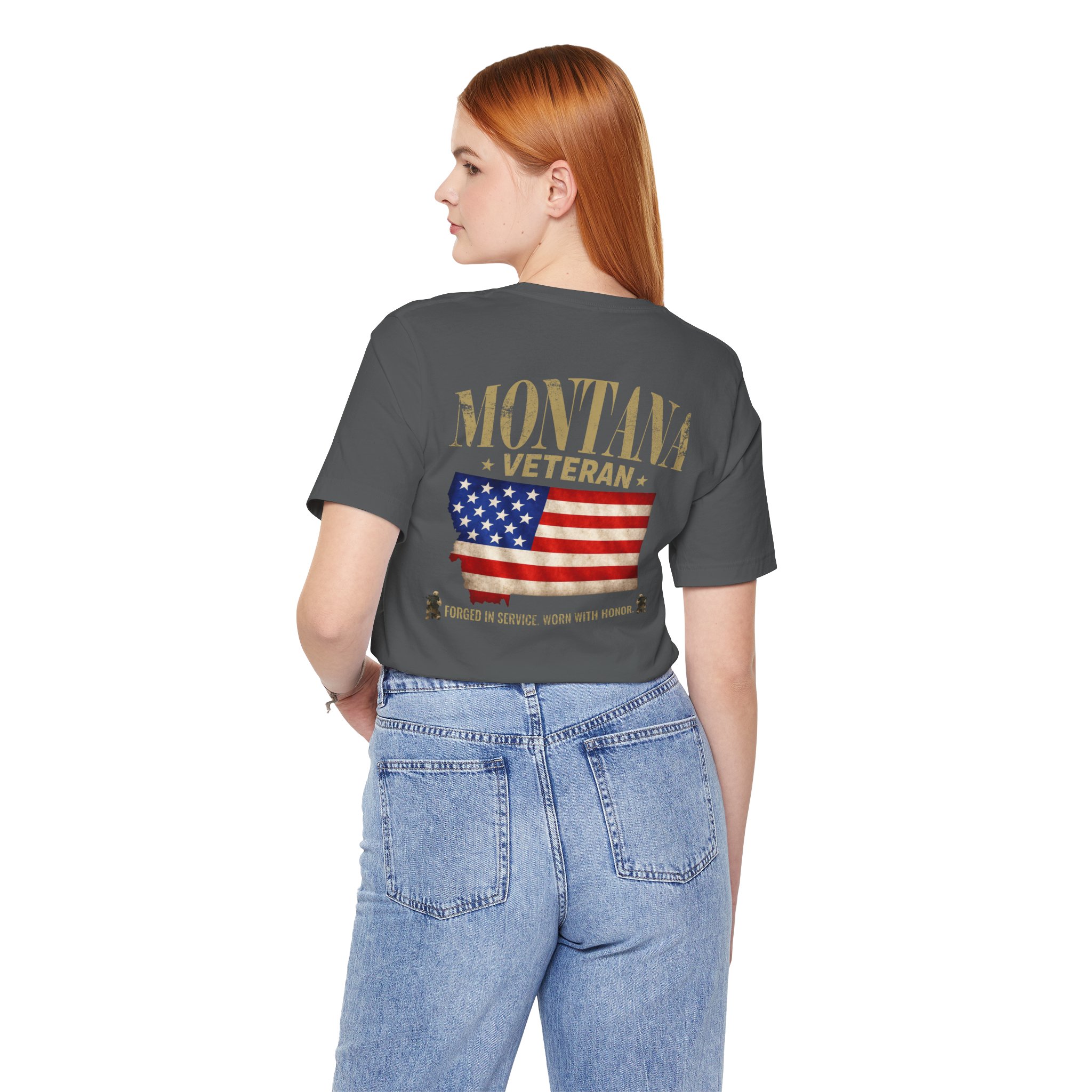 Montana Veteran T-Shirt — American Flag Alaska Map Military Tribute Tee - Image 8