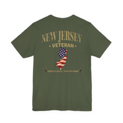 New Jersey Veteran T-Shirt — American Flag Map Military Tribute Tee