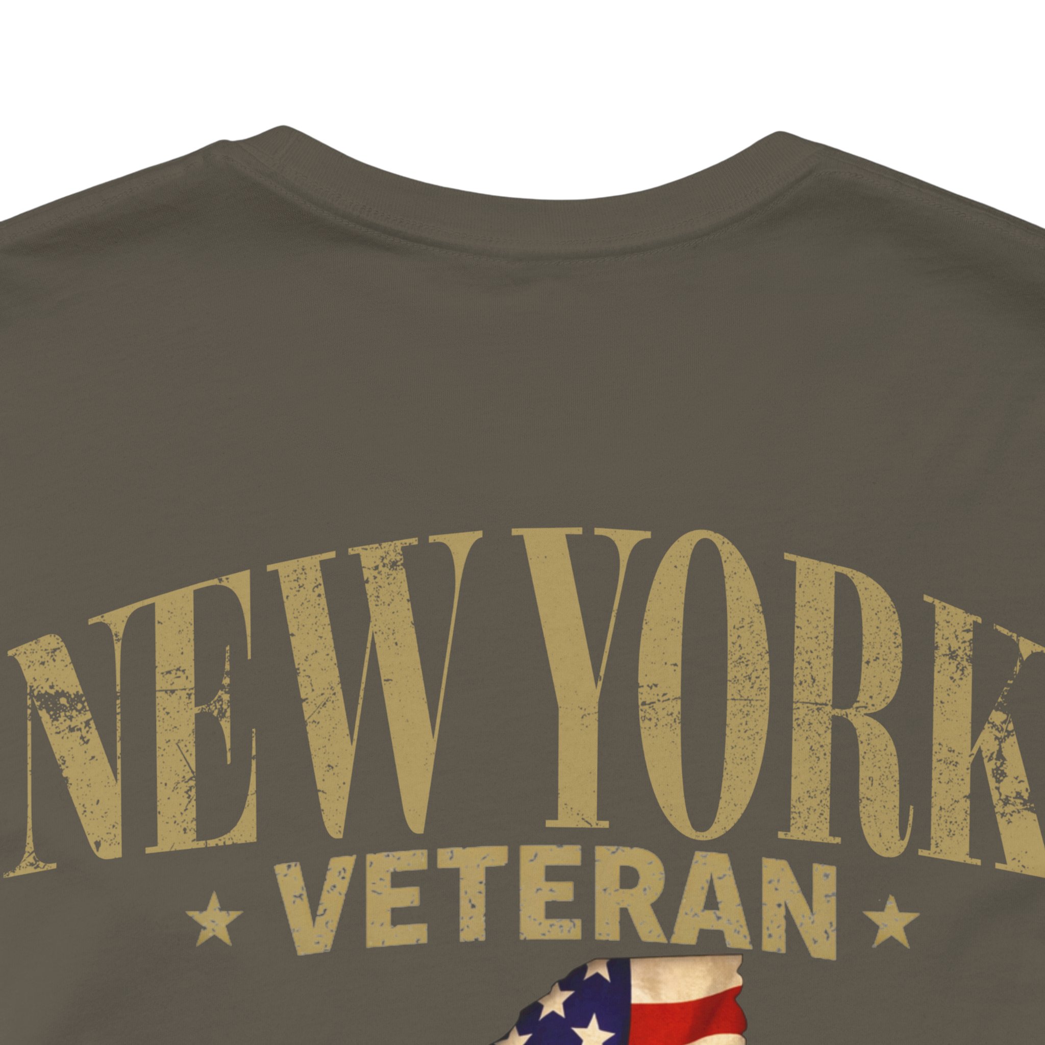 New York Veteran T-Shirt — American Flag Map Military Tribute Tee - Image 3