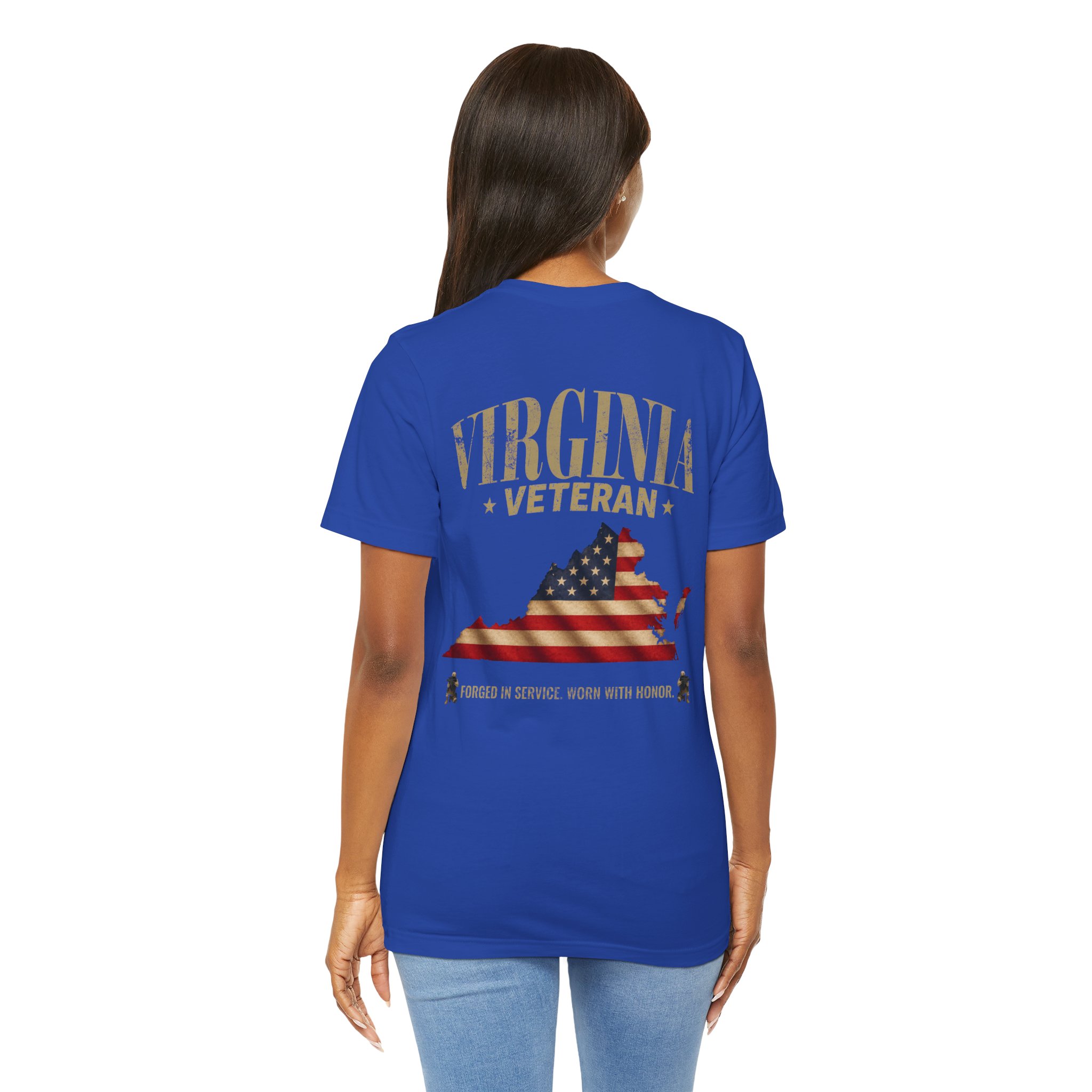 Virginia Veteran T-Shirt — American Flag Map Military Tribute Tee - Image 15