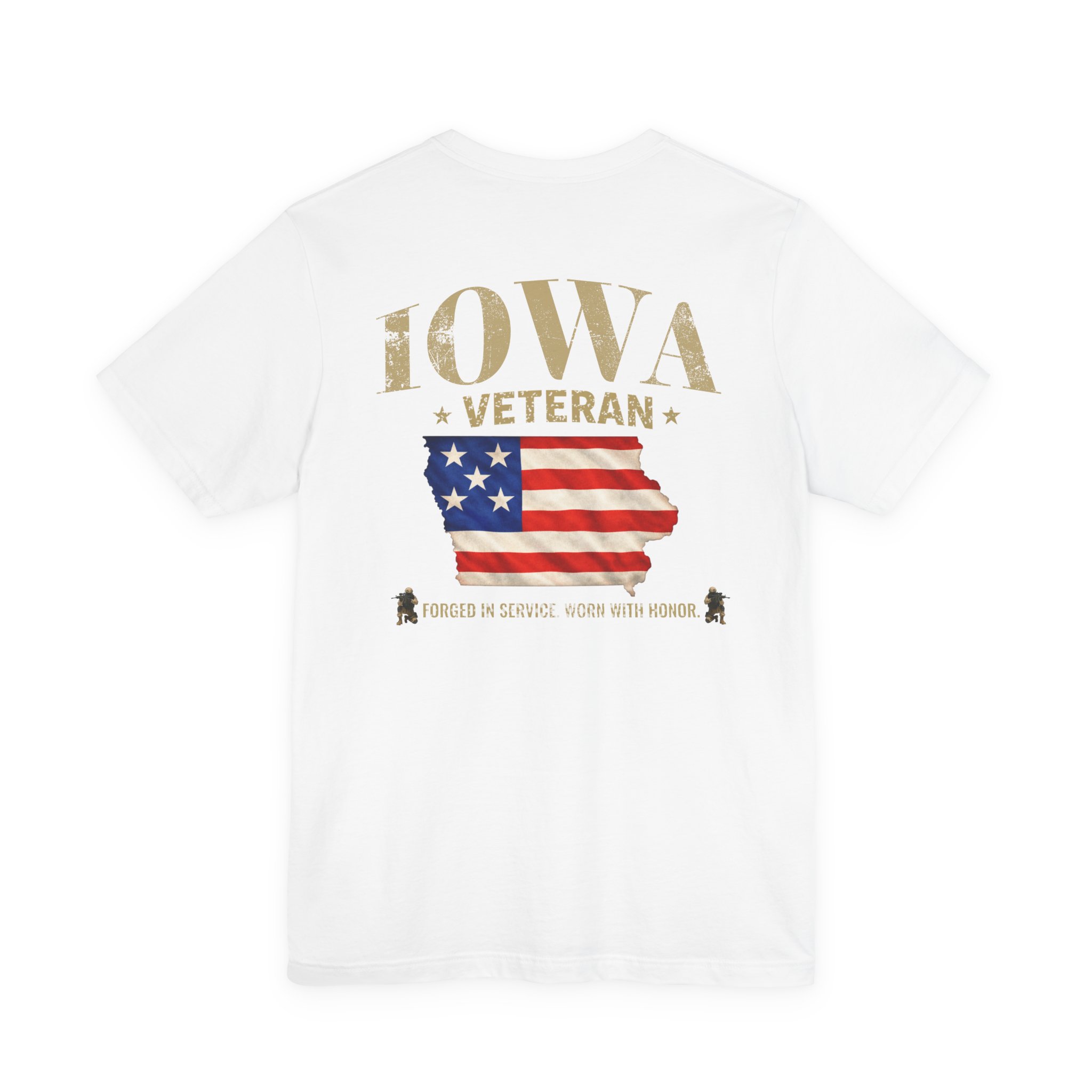 Iowa Veteran T-Shirt — American Flag Map Military Tribute Tee - Image 6