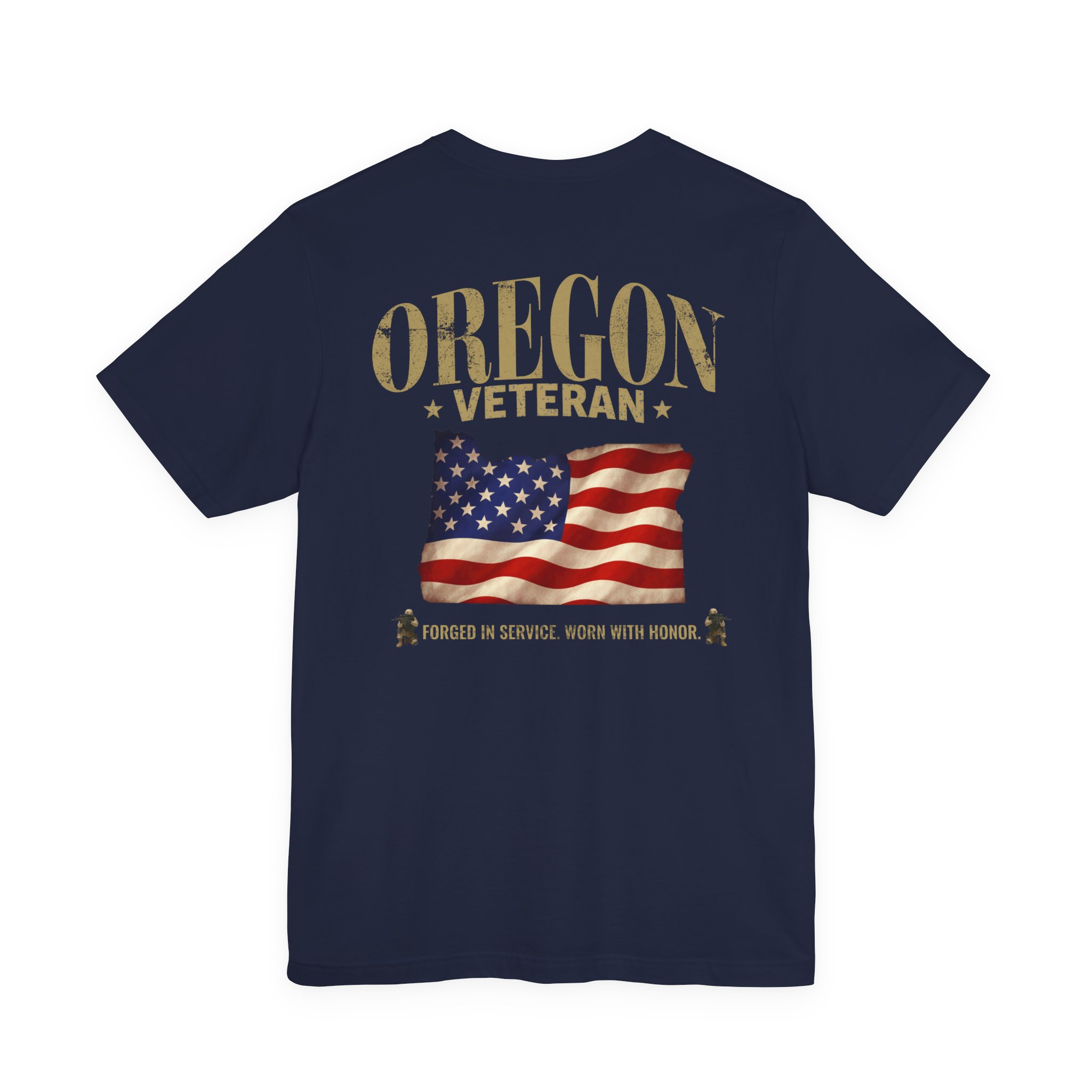 Oregon Veteran T-Shirt — American Flag Map Military Tribute Tee - Image 32