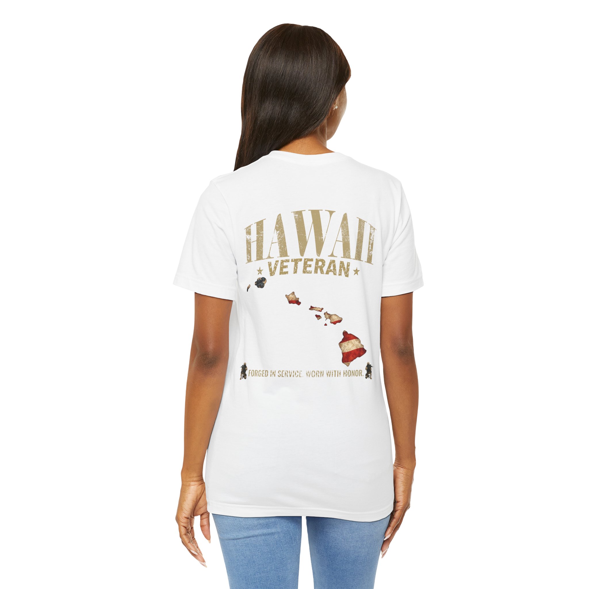 Hawaii Veteran T-Shirt — American Flag Map Military Tribute Tee - Image 10