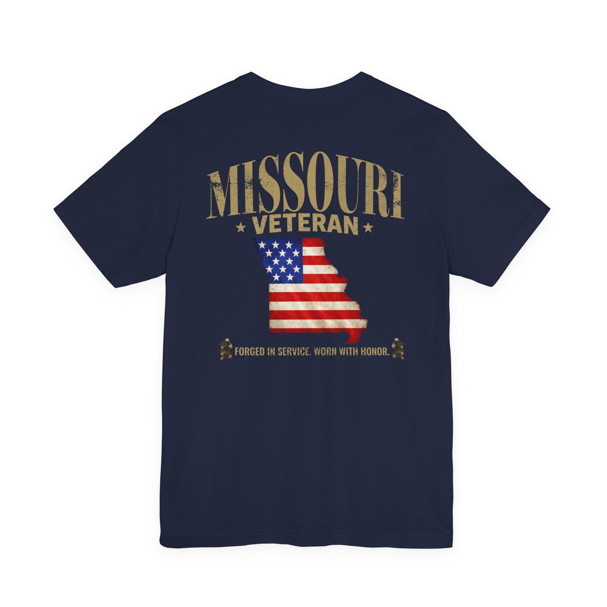 Missouri Veteran T-Shirt — American Flag Map Military Tribute Tee - Image 13