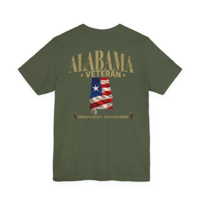 Alabama Veteran T-Shirt — American Flag Map Military Tribute Tee