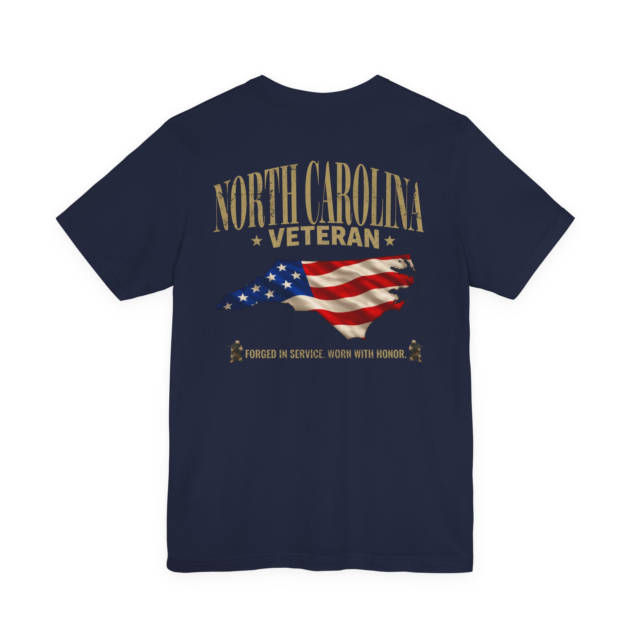 North Carolina Veteran T-Shirt — American Flag Map Military Tribute Tee - Image 38