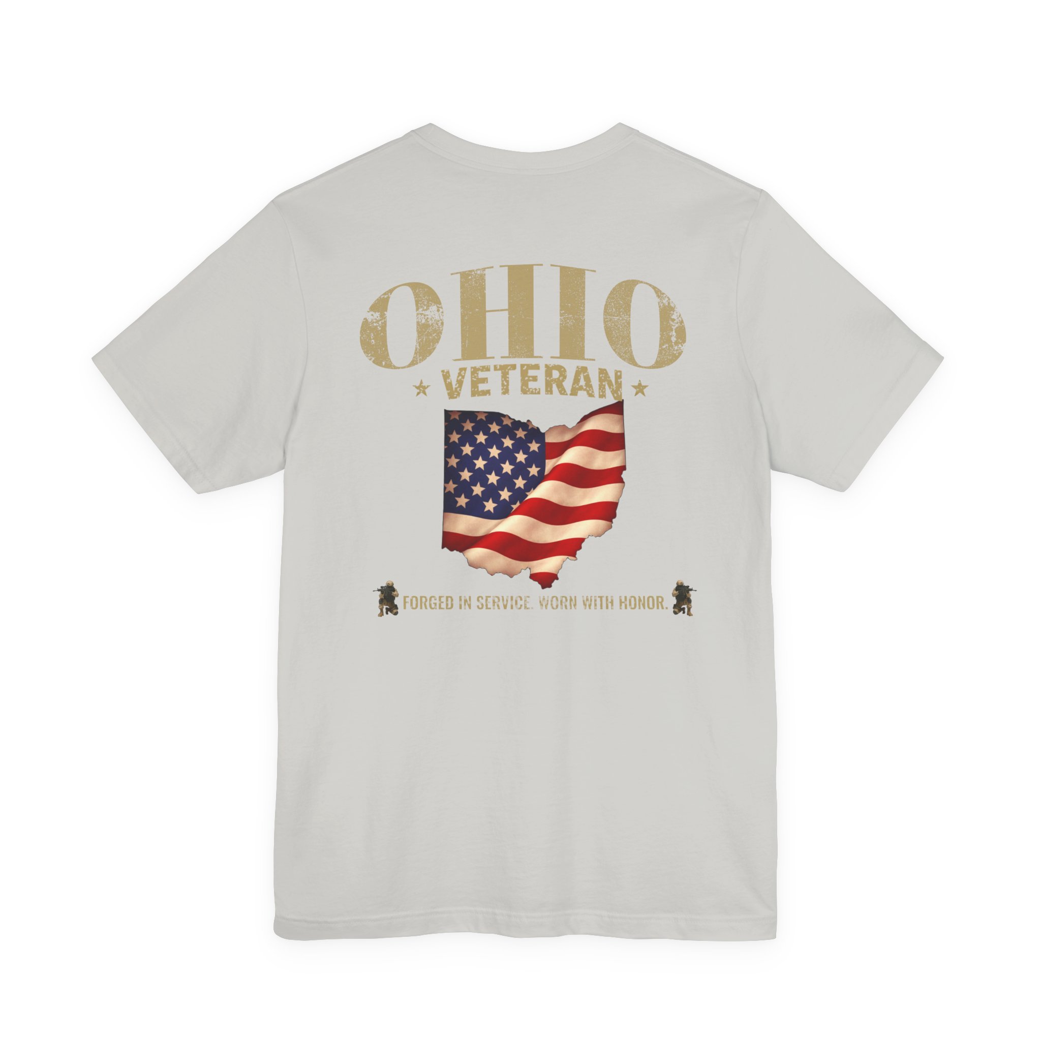 Ohio Veteran T-Shirt — American Flag Map Military Tribute Tee - Image 3