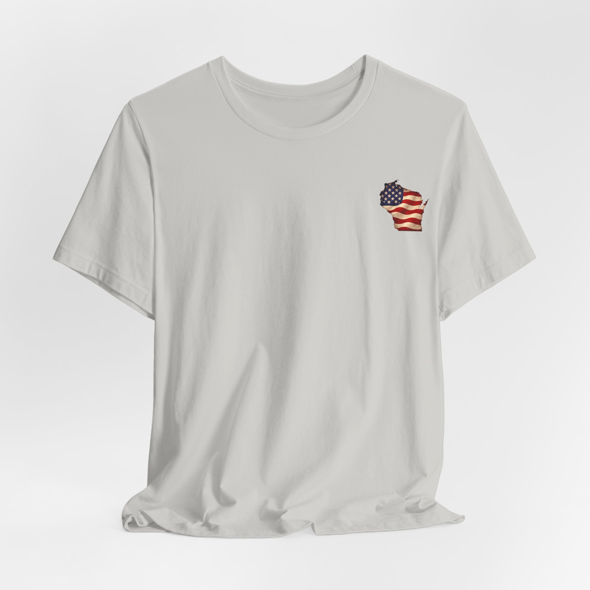Wisconsin Veteran T-Shirt — American Flag Map Military Tribute Tee - Image 14