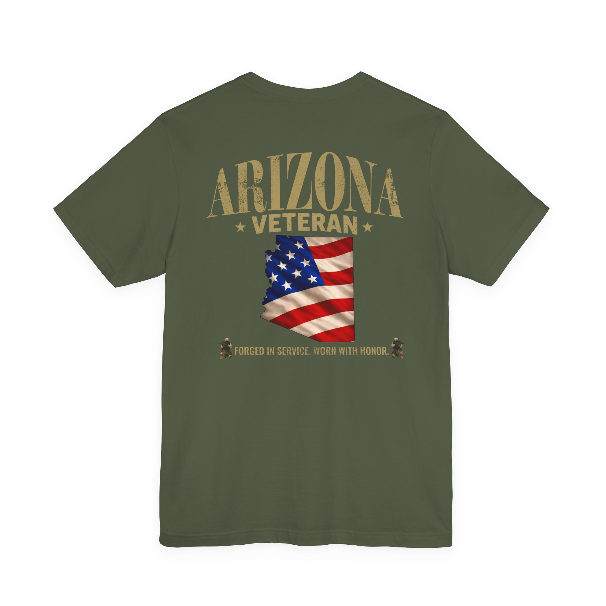 Arizona Veteran T-Shirt — American Flag Map Military Tribute Tee - Image 32