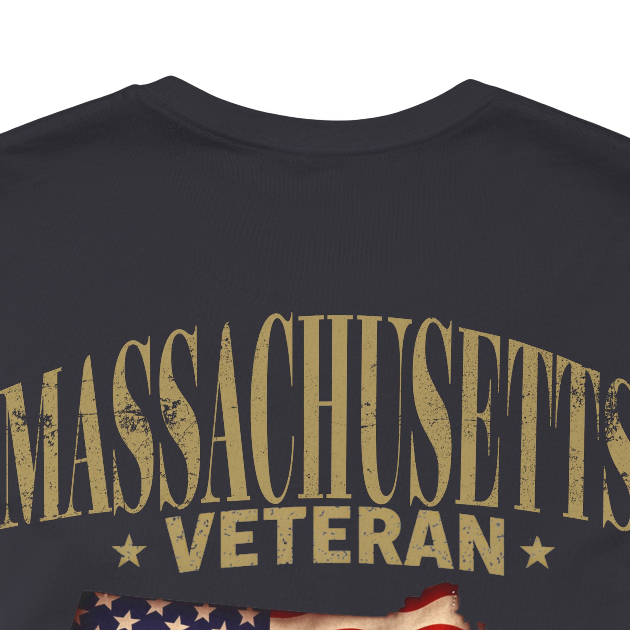 Massachusetts Veteran T-Shirt — American Flag Map Military Tribute Tee - Image 9