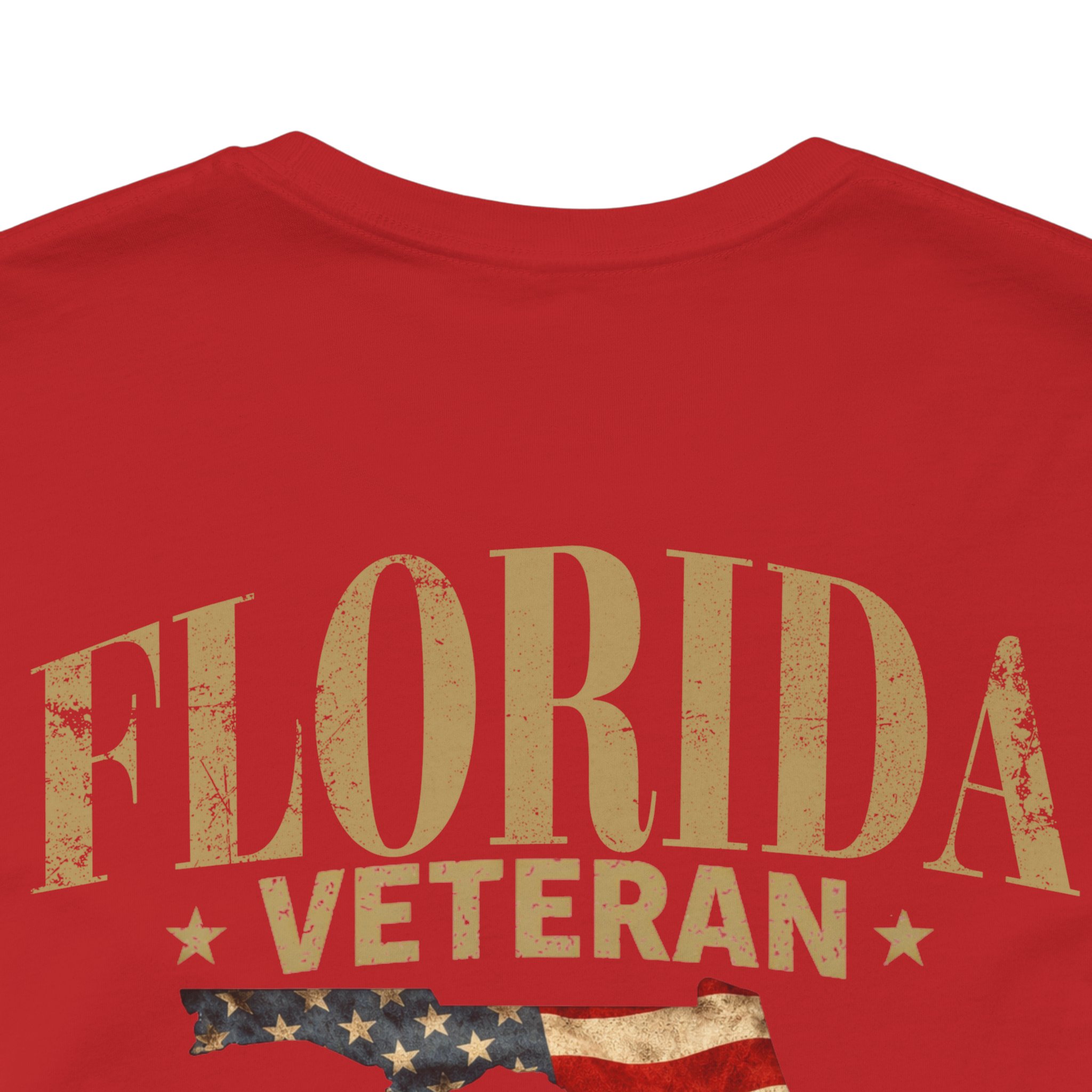 Florida Veteran T-Shirt — American Flag Map Military Tribute Tee - Image 49