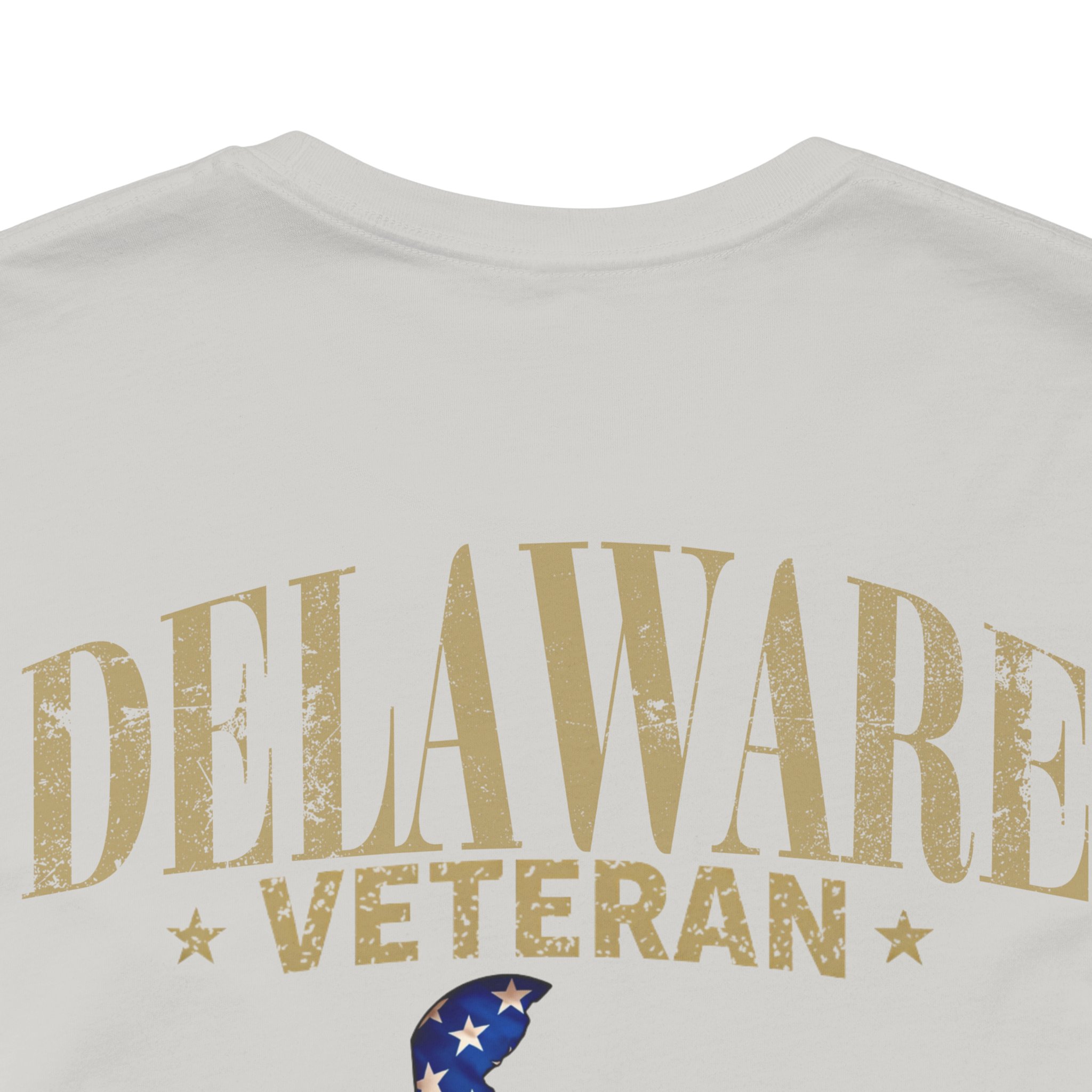 Delaware Veteran T-Shirt — American Flag Map Military Tribute Tee - Image 24