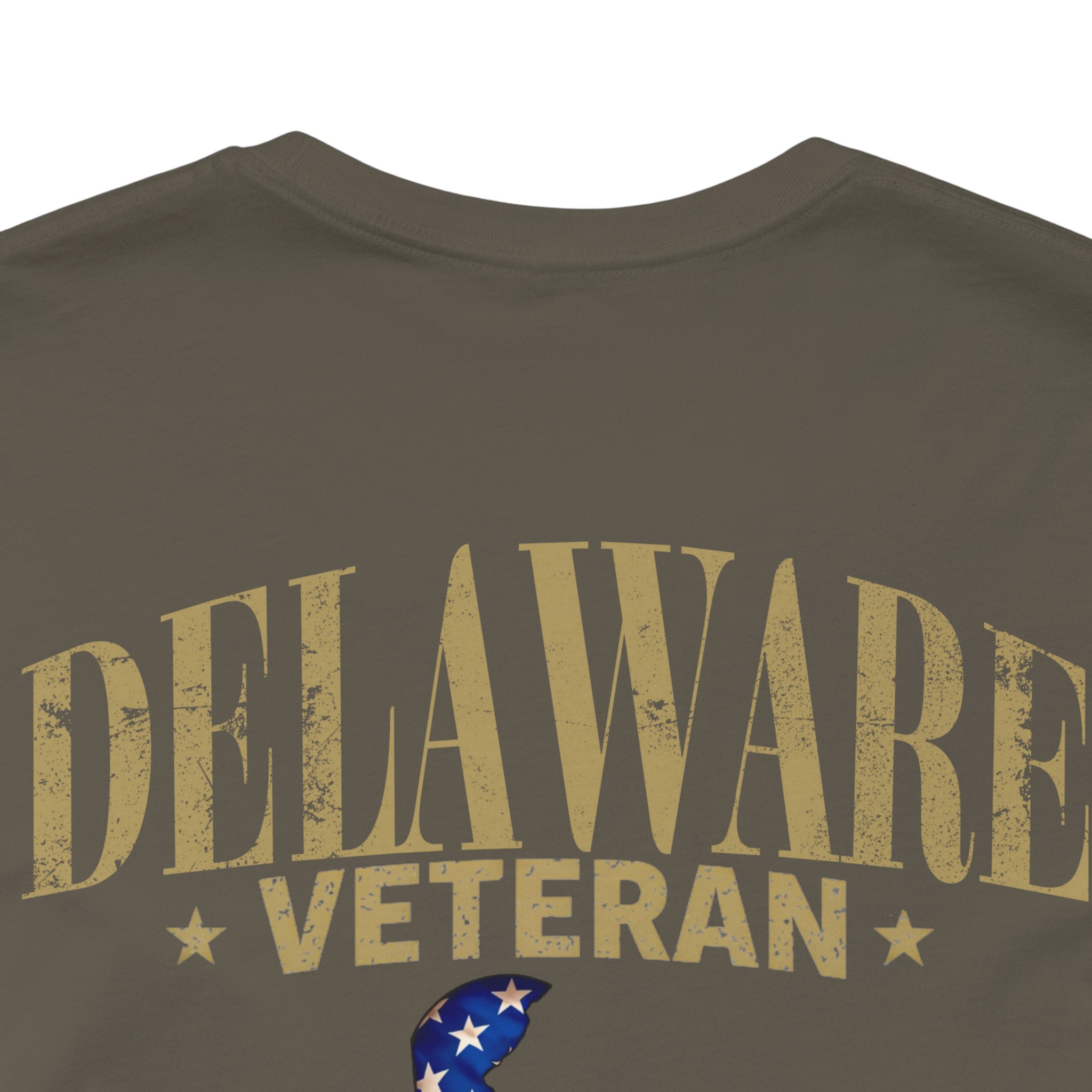 Delaware Veteran T-Shirt — American Flag Map Military Tribute Tee - Image 29