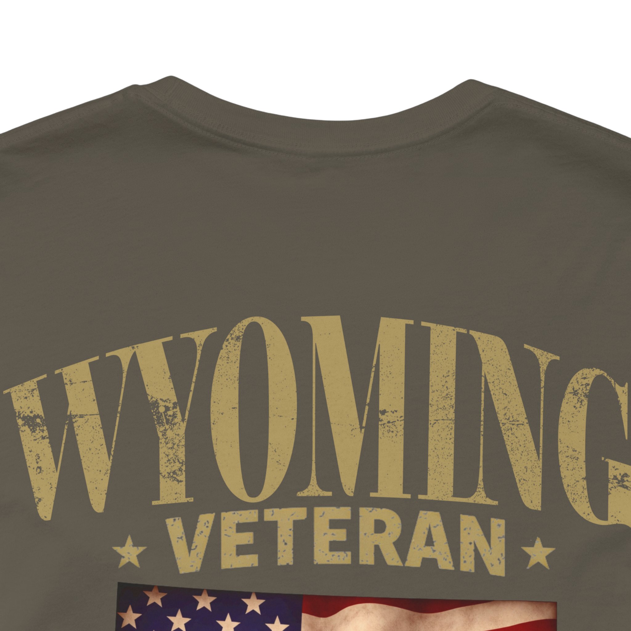 Wyoming Veteran T-Shirt — American Flag Map Military Tribute Tee - Image 35