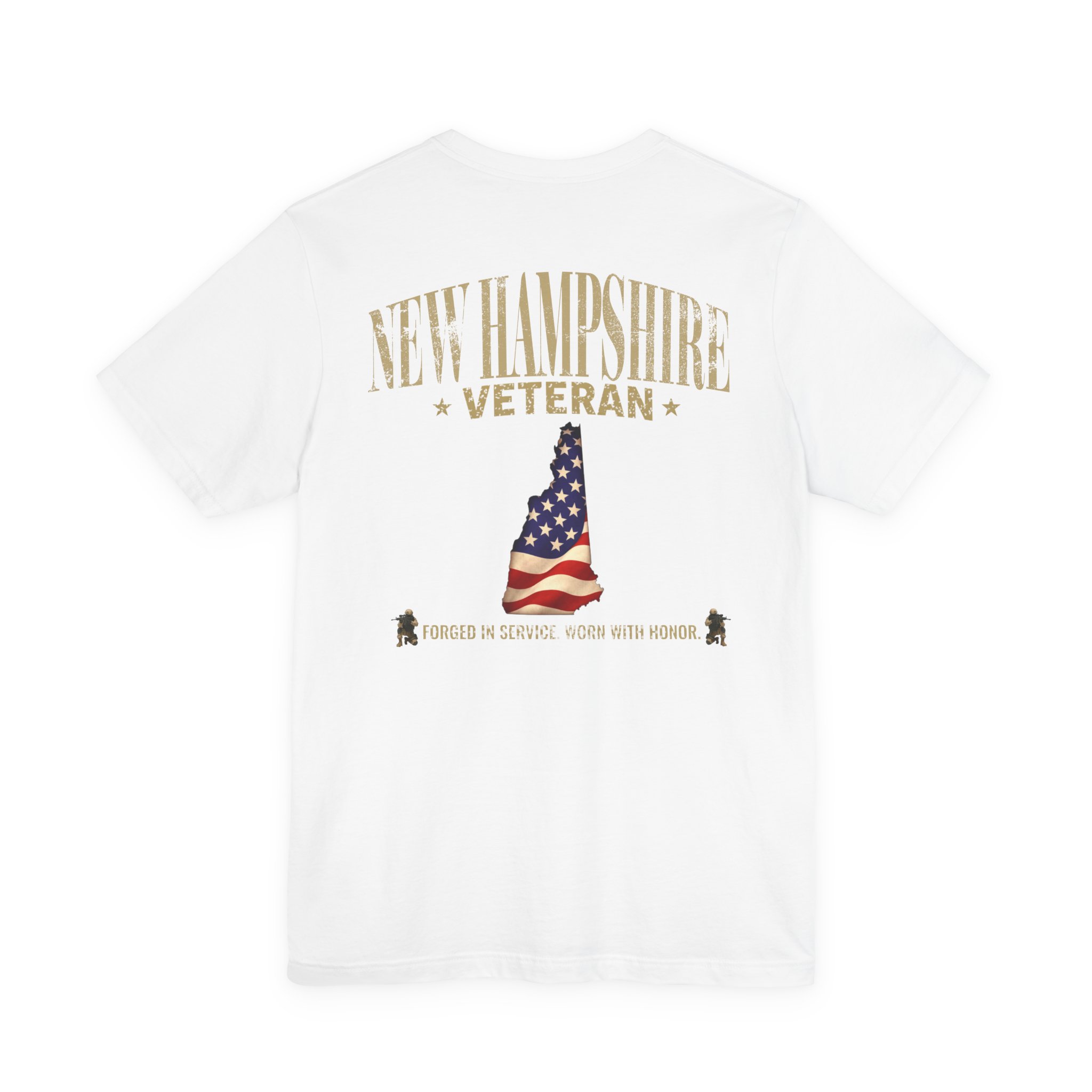 New Hampshire Veteran T-Shirt — American Flag Map Military Tribute Tee - Image 17