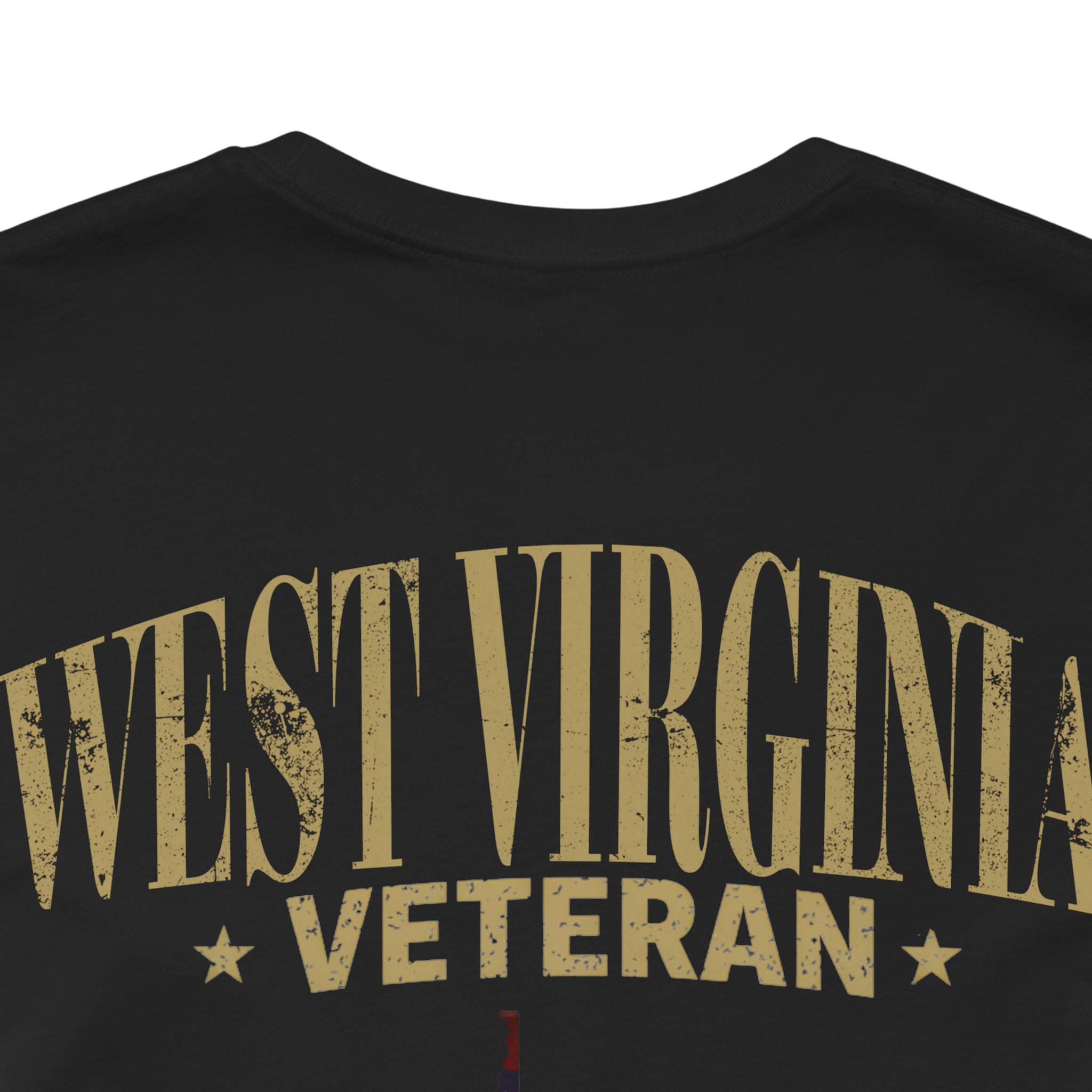 West Virginia Veteran T-Shirt — American Flag Map Military Tribute Tee - Image 9
