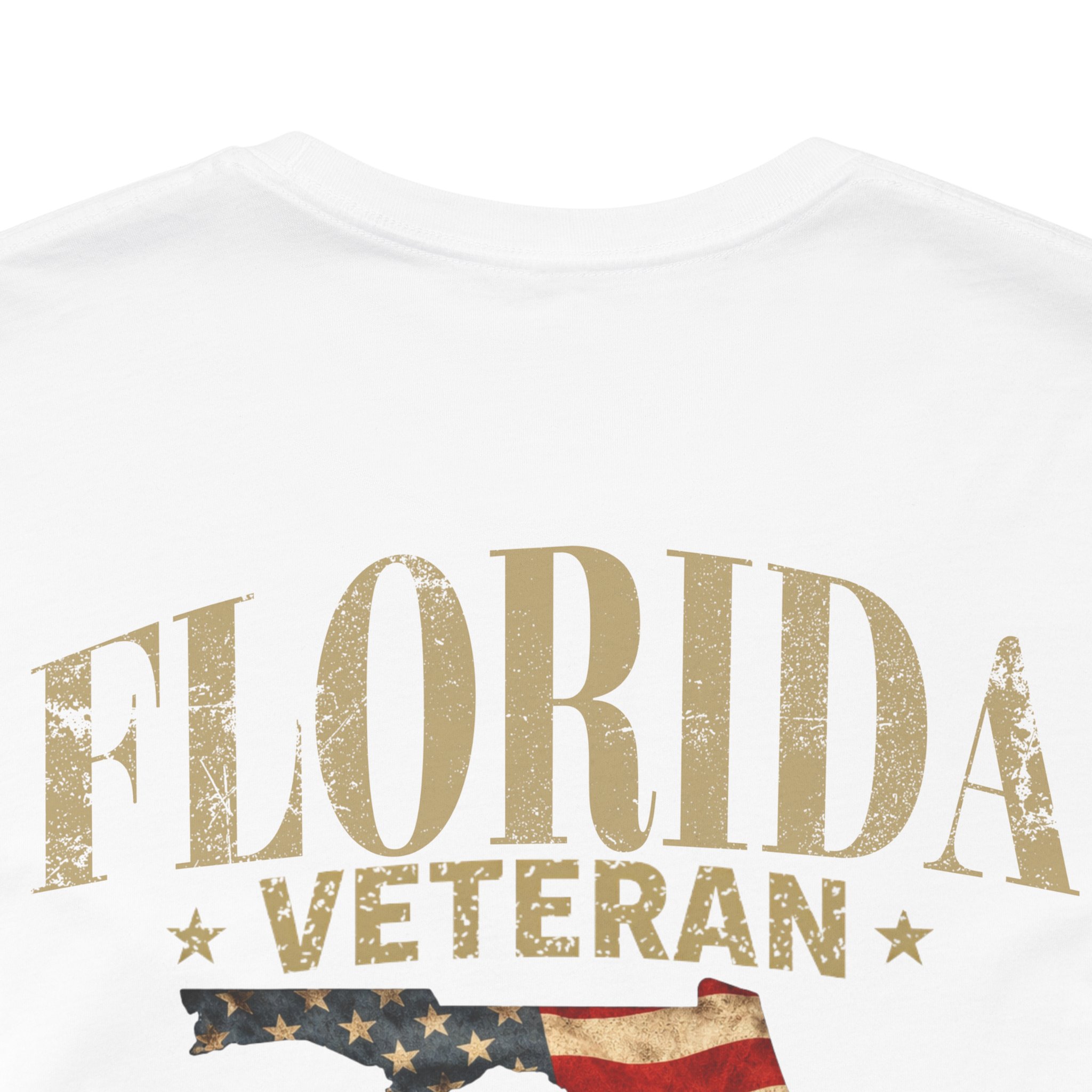 Florida Veteran T-Shirt — American Flag Map Military Tribute Tee - Image 14