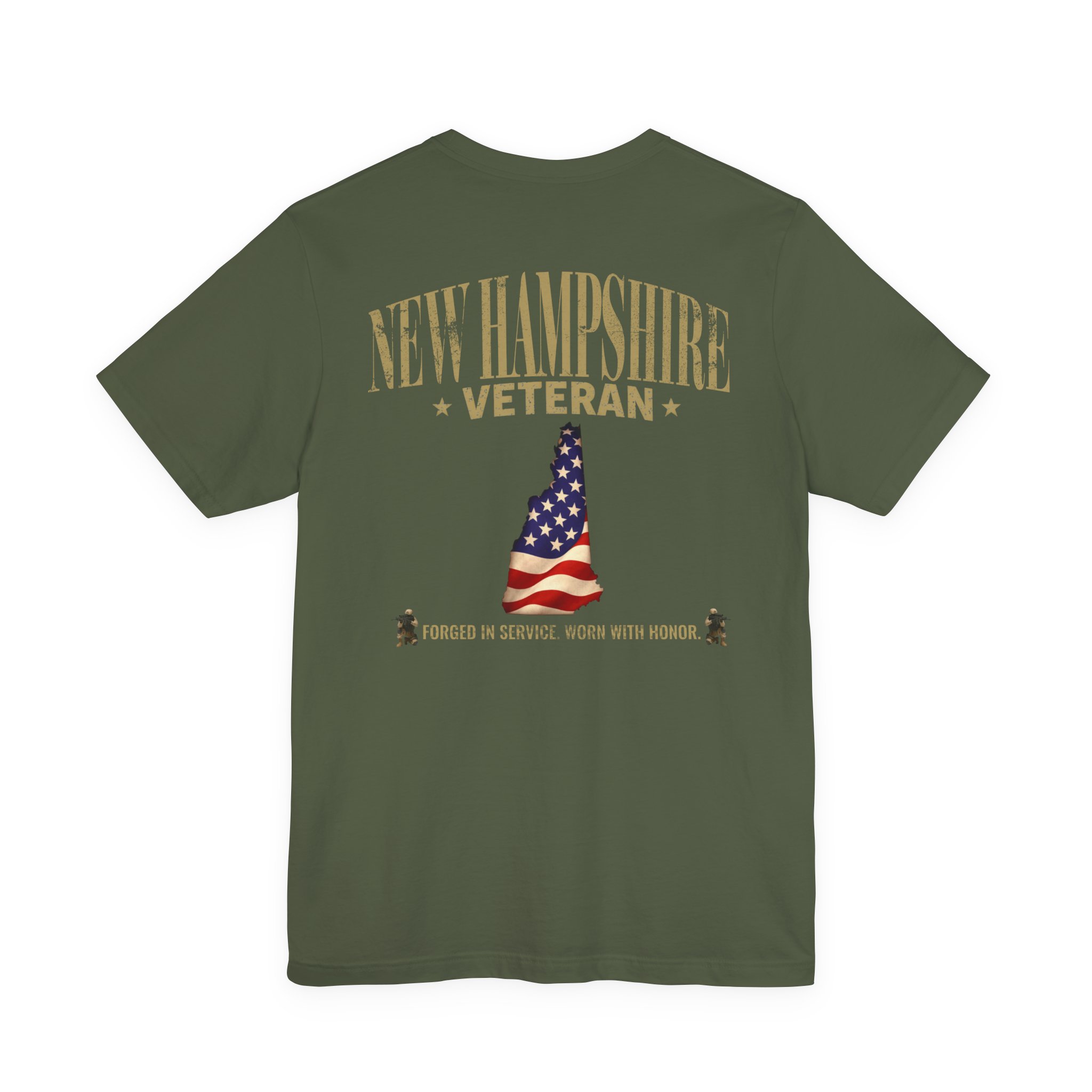 New Hampshire Veteran T-Shirt — American Flag Map Military Tribute Tee - Image 37