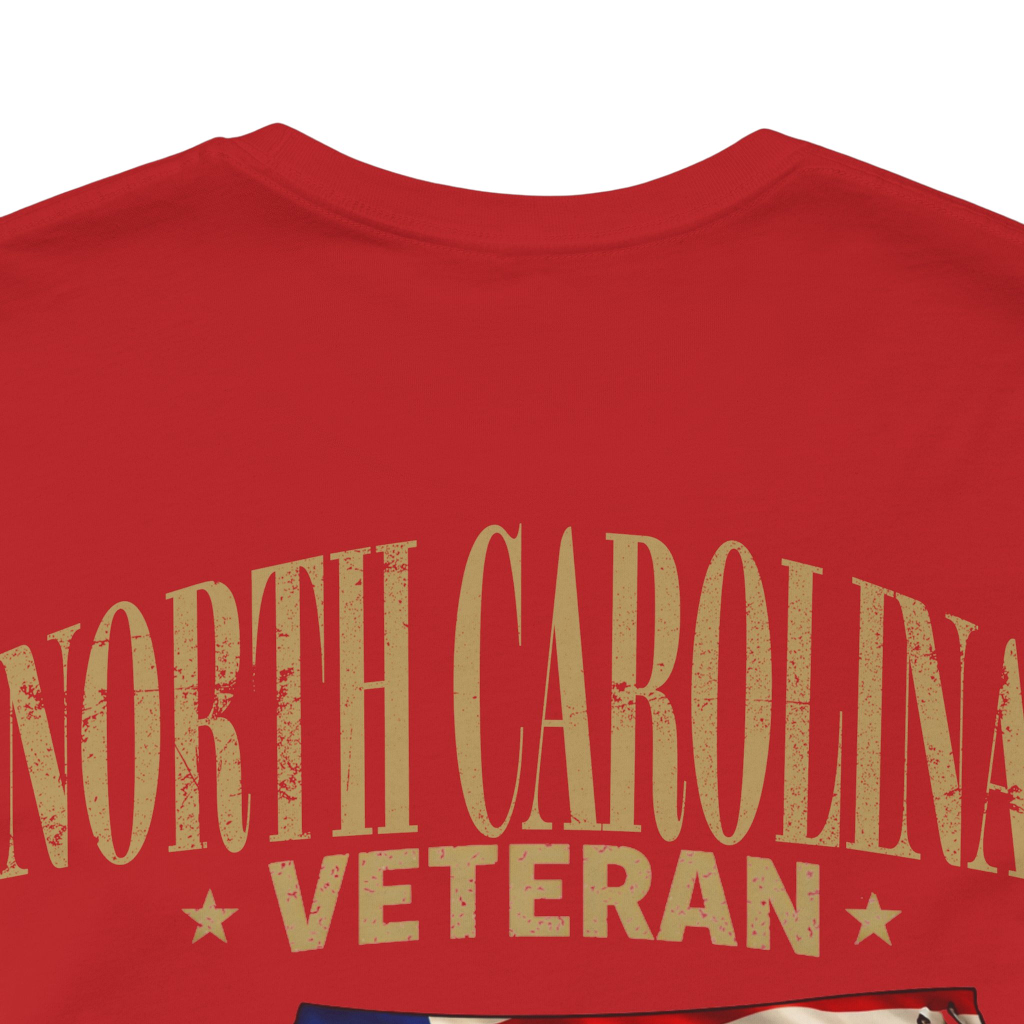 North Carolina Veteran T-Shirt — American Flag Map Military Tribute Tee - Image 2