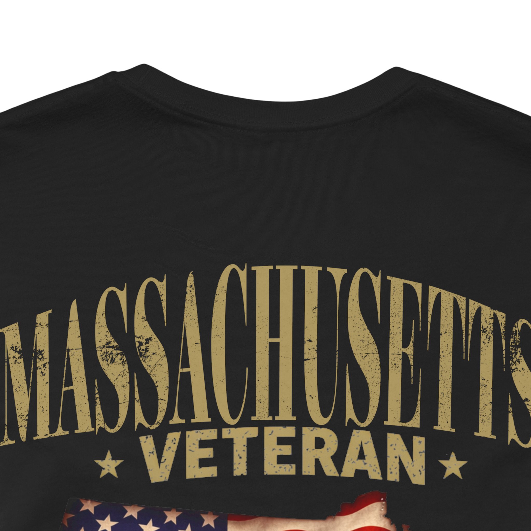 Massachusetts Veteran T-Shirt — American Flag Map Military Tribute Tee - Image 29