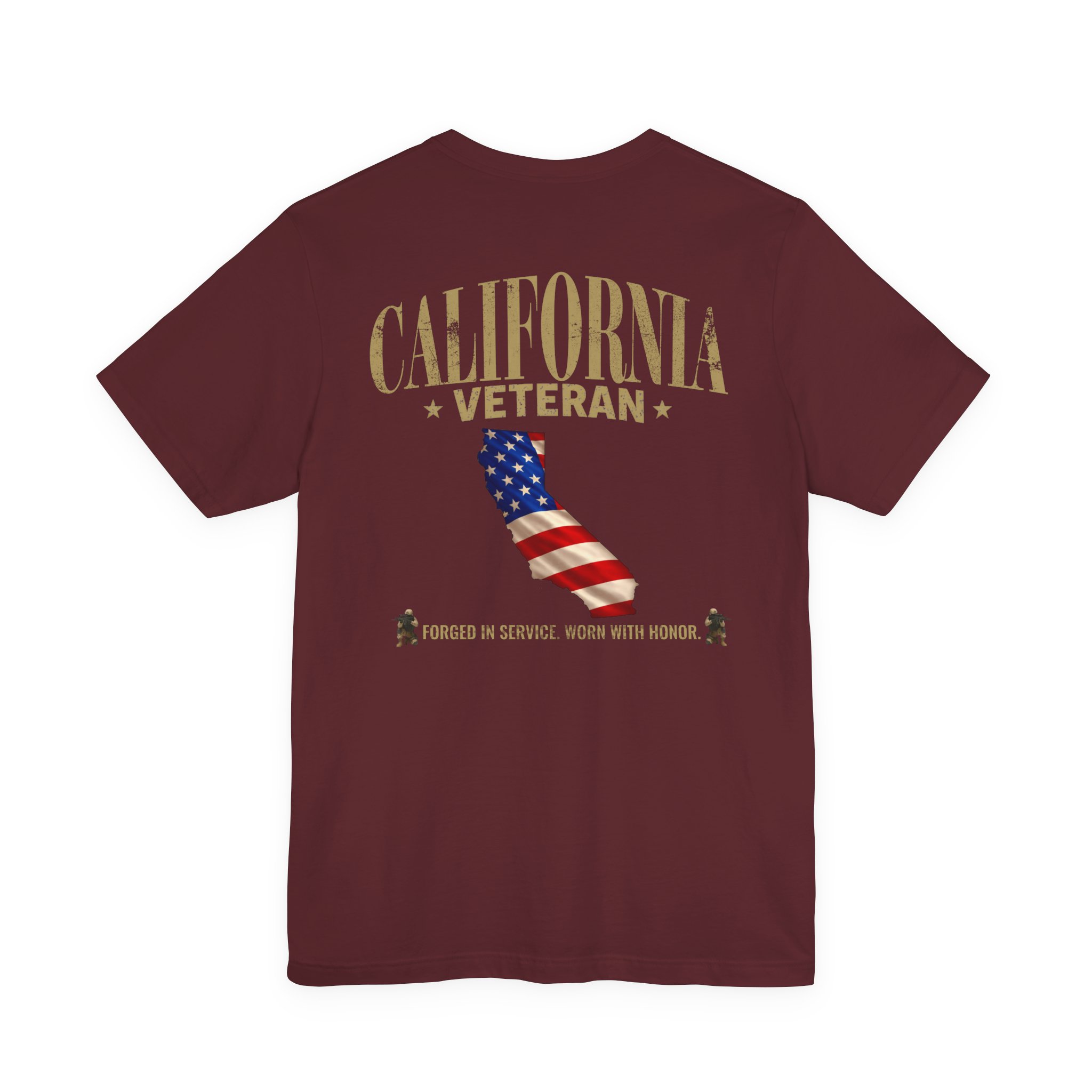 California Veteran T-Shirt — American Flag Map Military Tribute Tee - Image 64
