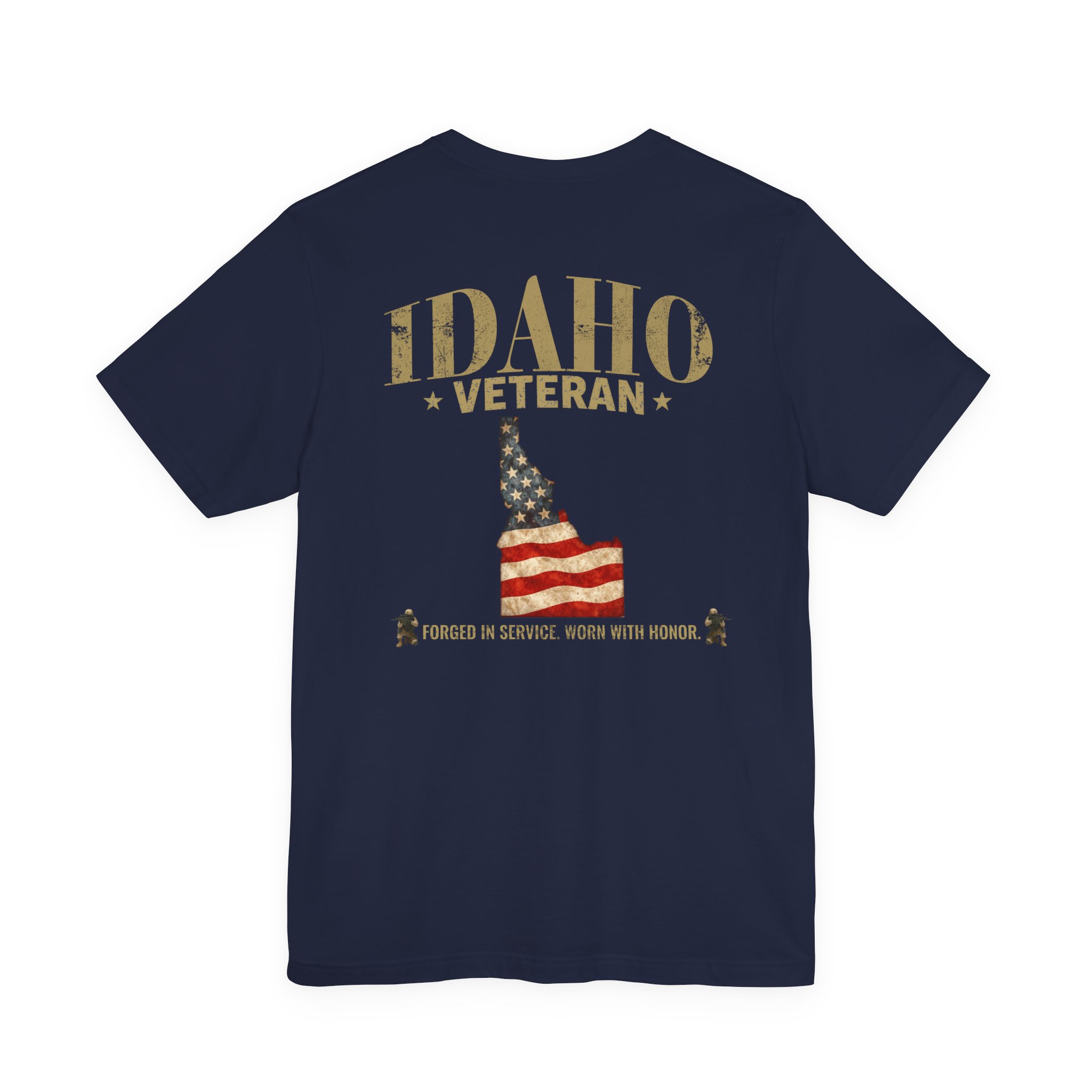 Idaho Veteran T-Shirt — American Flag Map Military Tribute Tee - Image 42