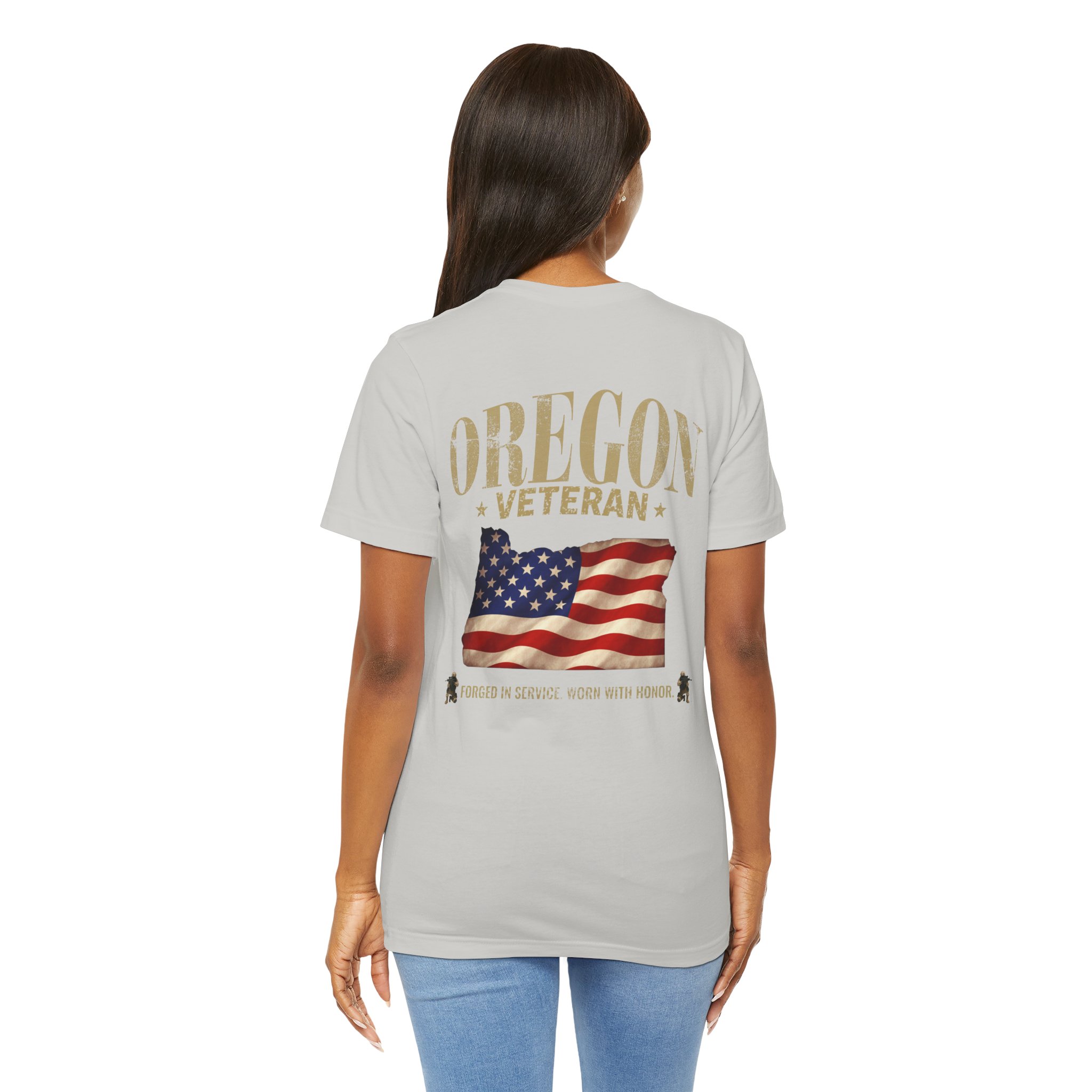 Oregon Veteran T-Shirt — American Flag Map Military Tribute Tee - Image 40